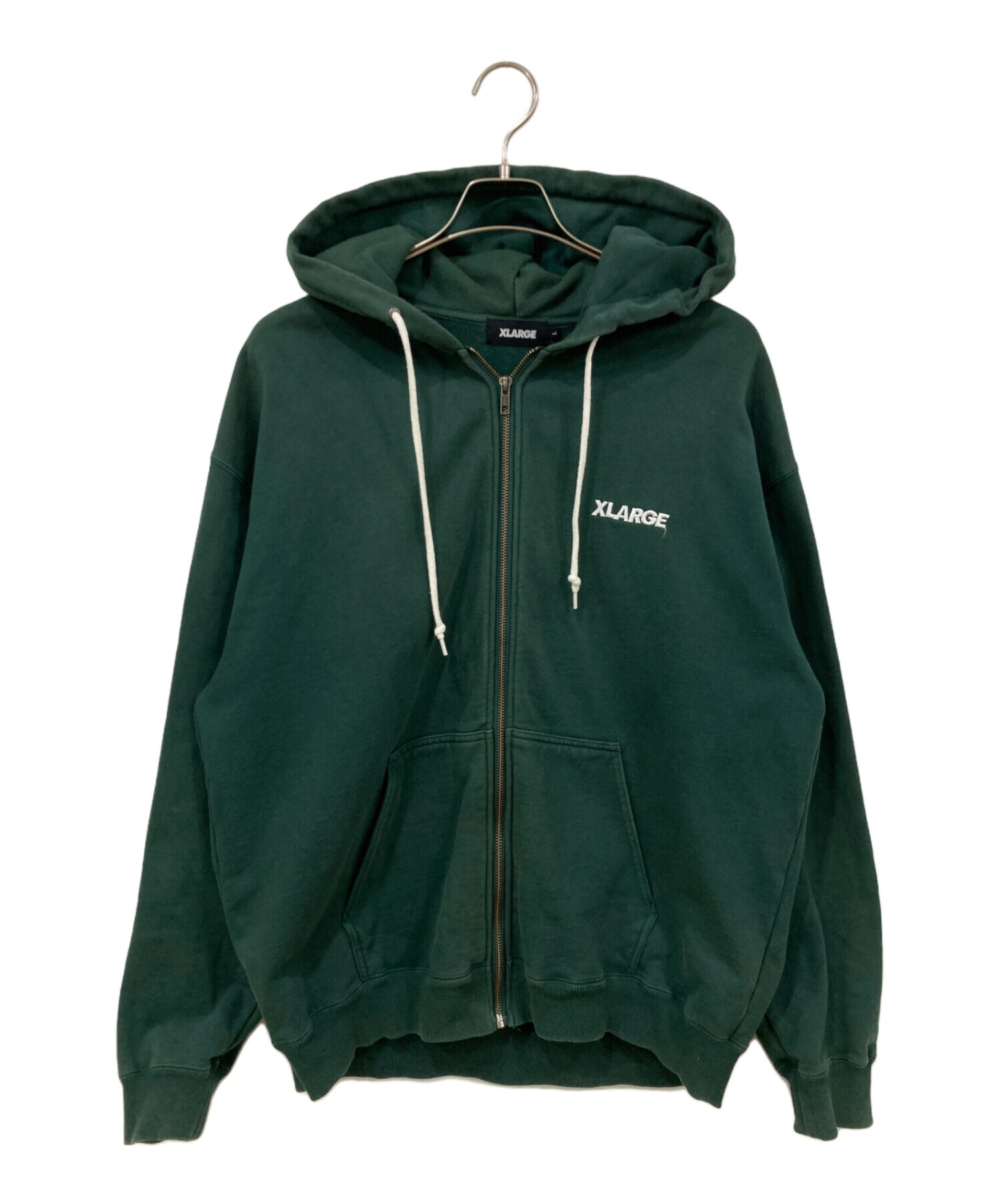 中古・古着通販】X-LARGE (エクストララージ) ジップパーカー グリーン