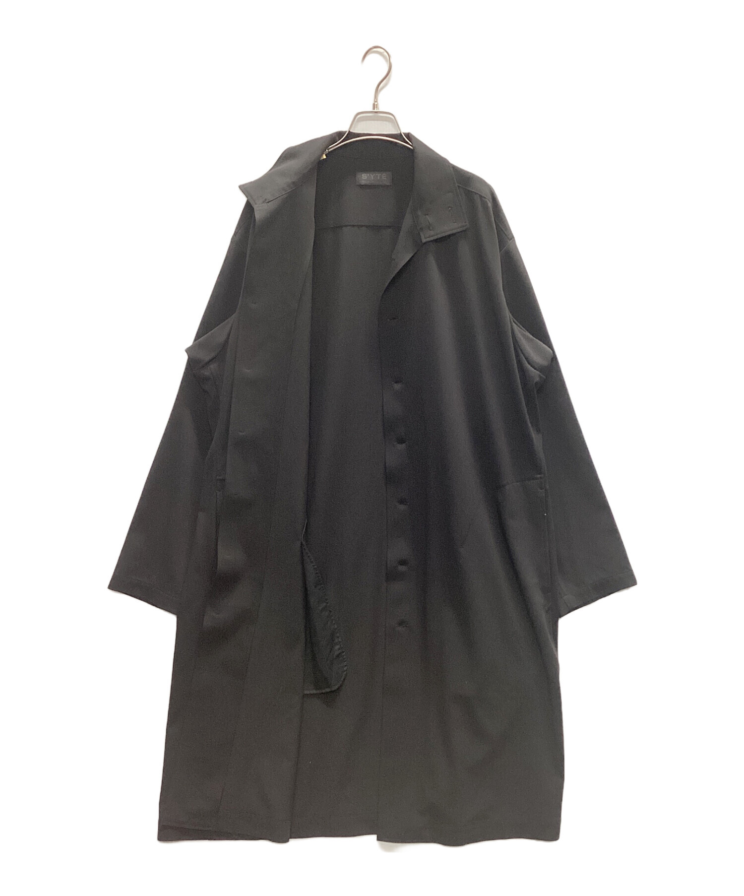 中古・古着通販】s'yte (サイト) スタンドカラーシャツコート ブラック