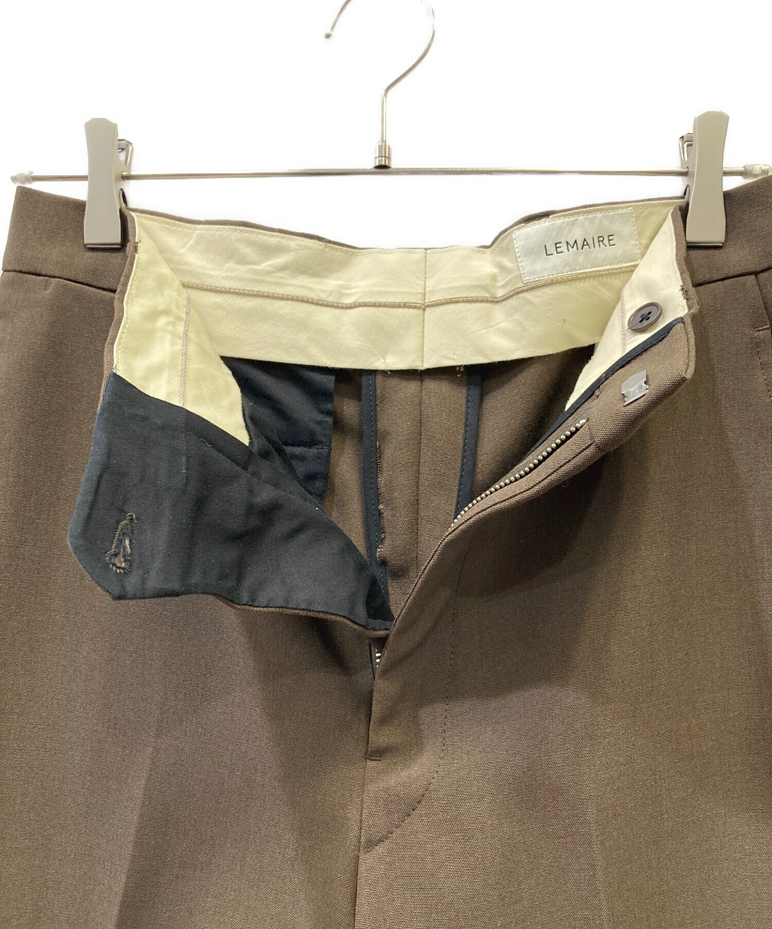 中古・古着通販】LEMAIRE (ルメール) スラックス ブラウン サイズ:46