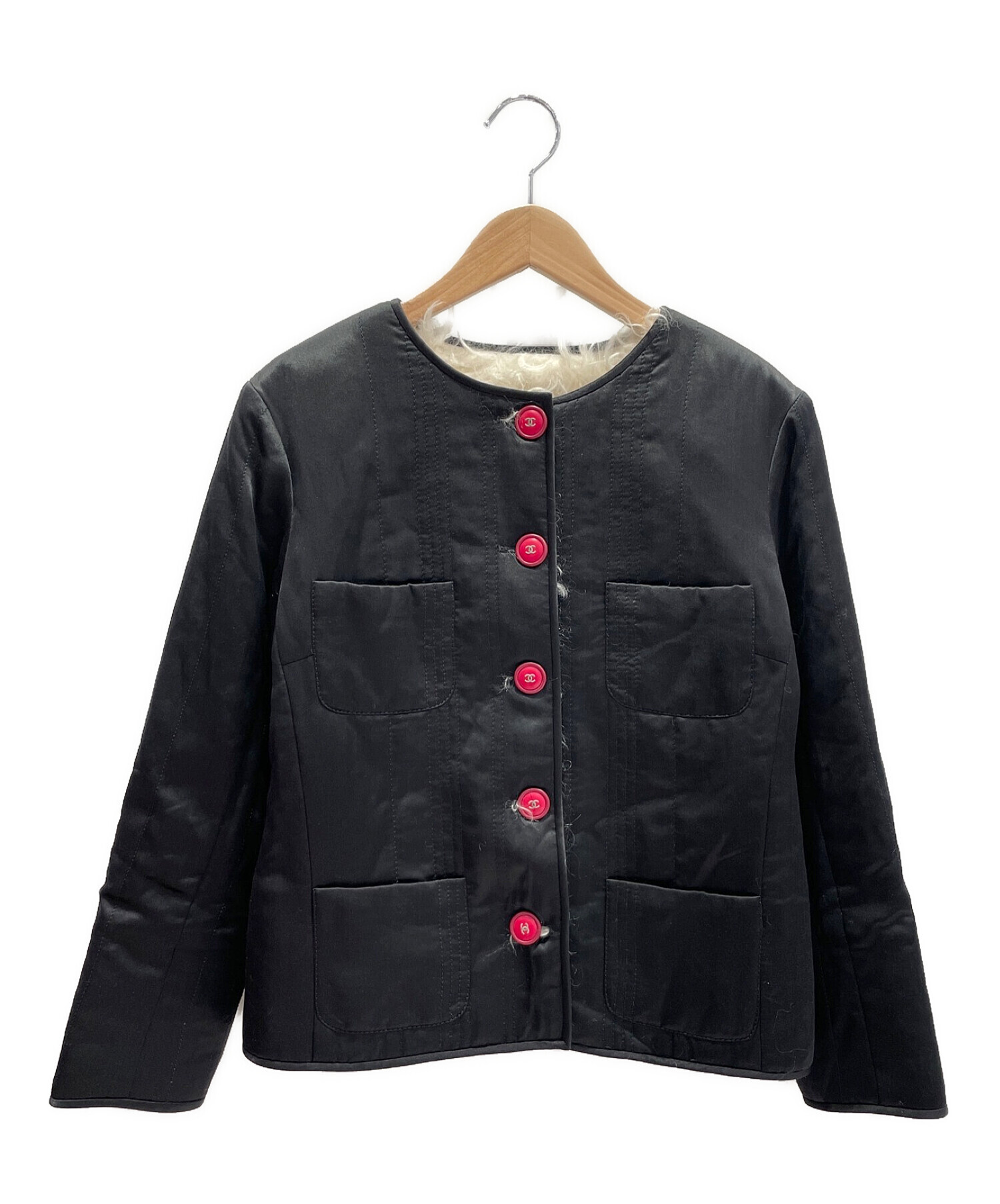 中古・古着通販】CHANEL (シャネル) ノーカラーモヘアジャケット