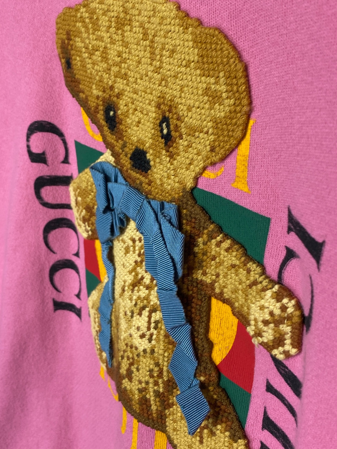 中古・古着通販】GUCCI (グッチ) テディベアパッチスウェット ピンク