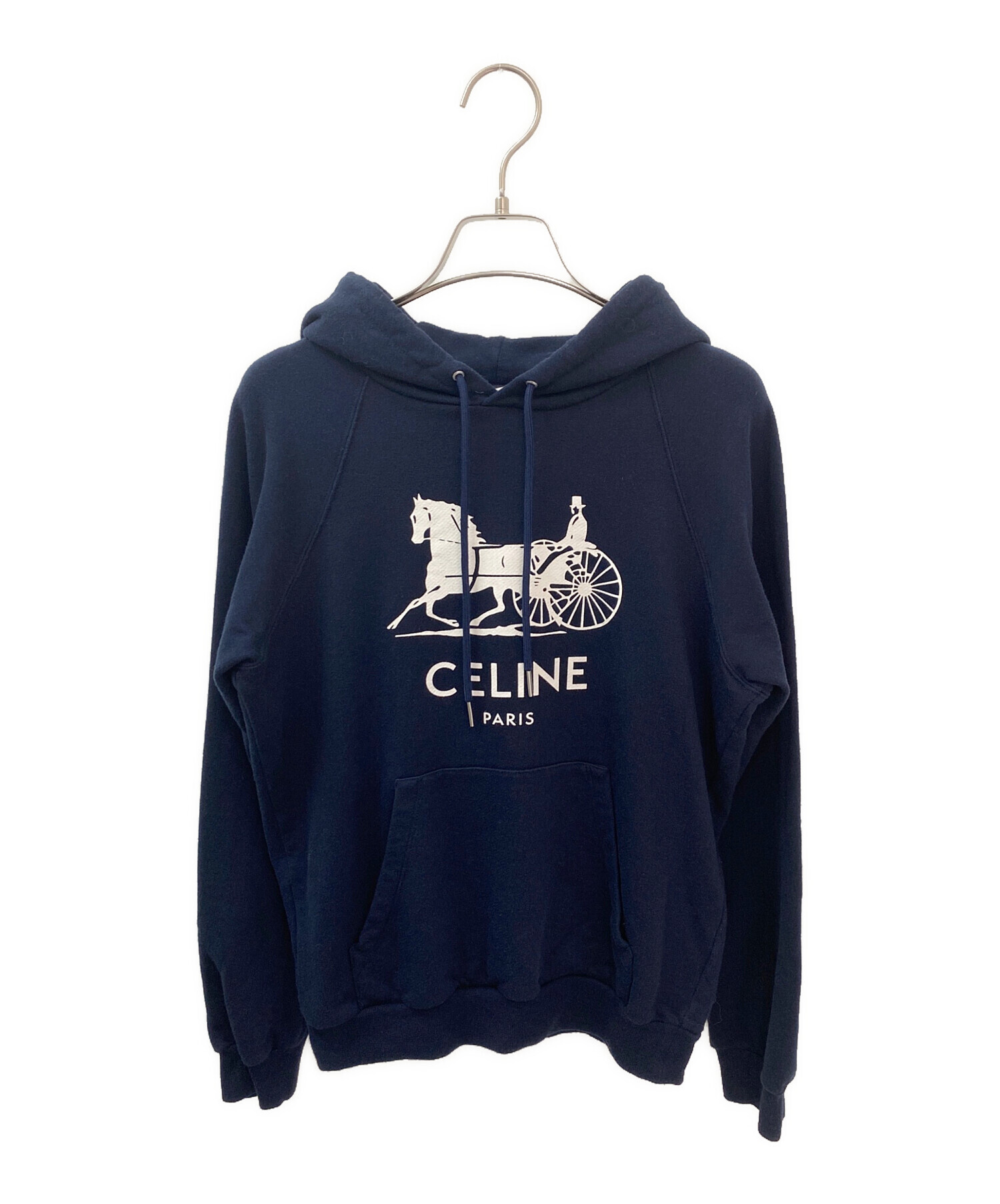 中古・古着通販】CELINE (セリーヌ) サルキーロゴパーカー ネイビー