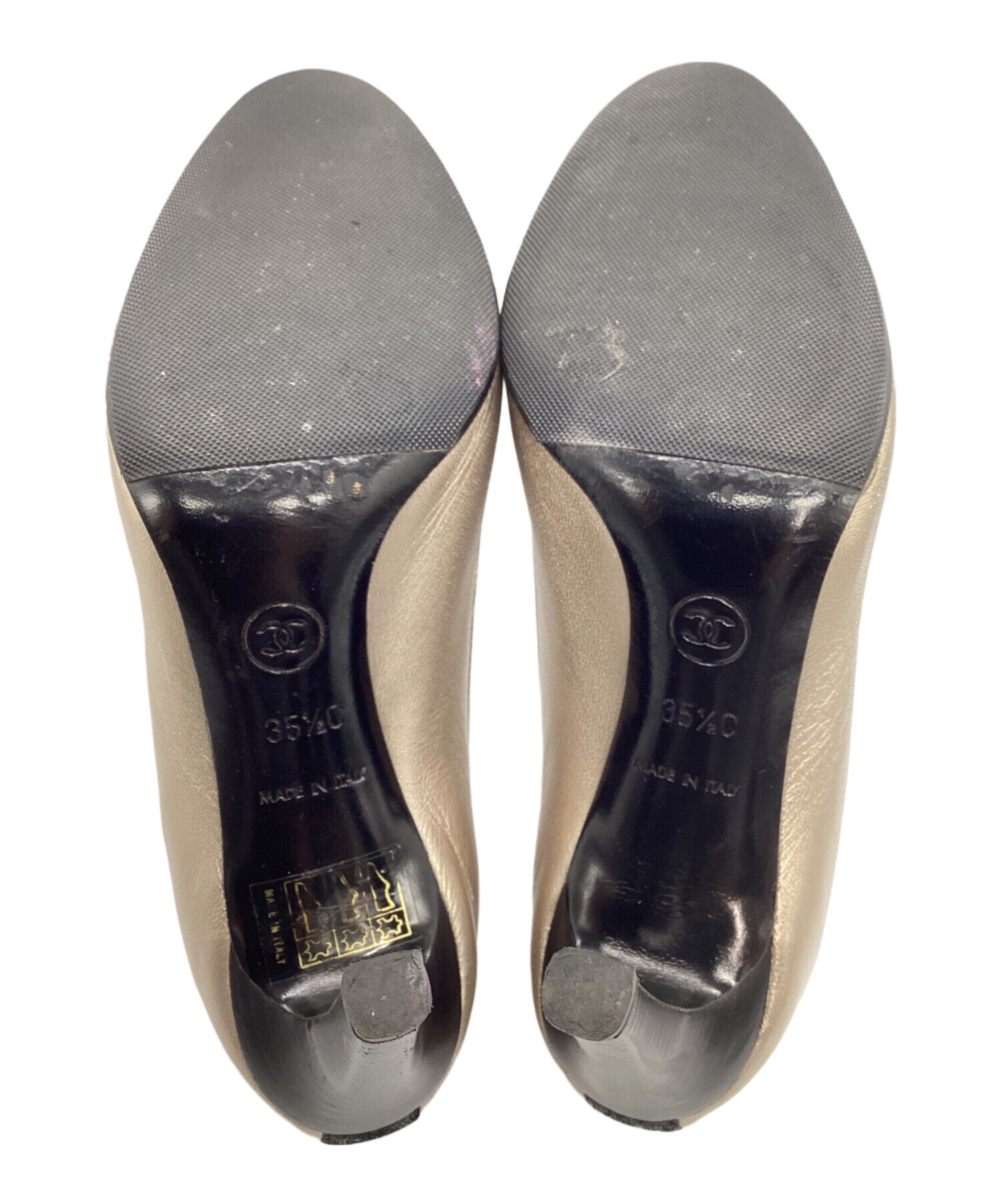 中古・古着通販】CHANEL (シャネル) パンプス ベージュ×ブラック