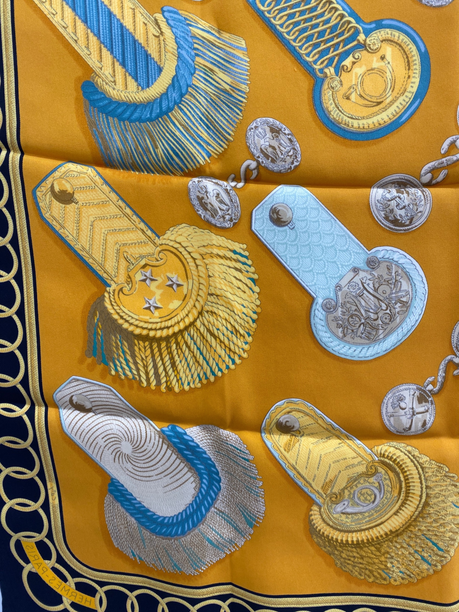 中古・古着通販】HERMES (エルメス) カレ70 イエロー×ブラック