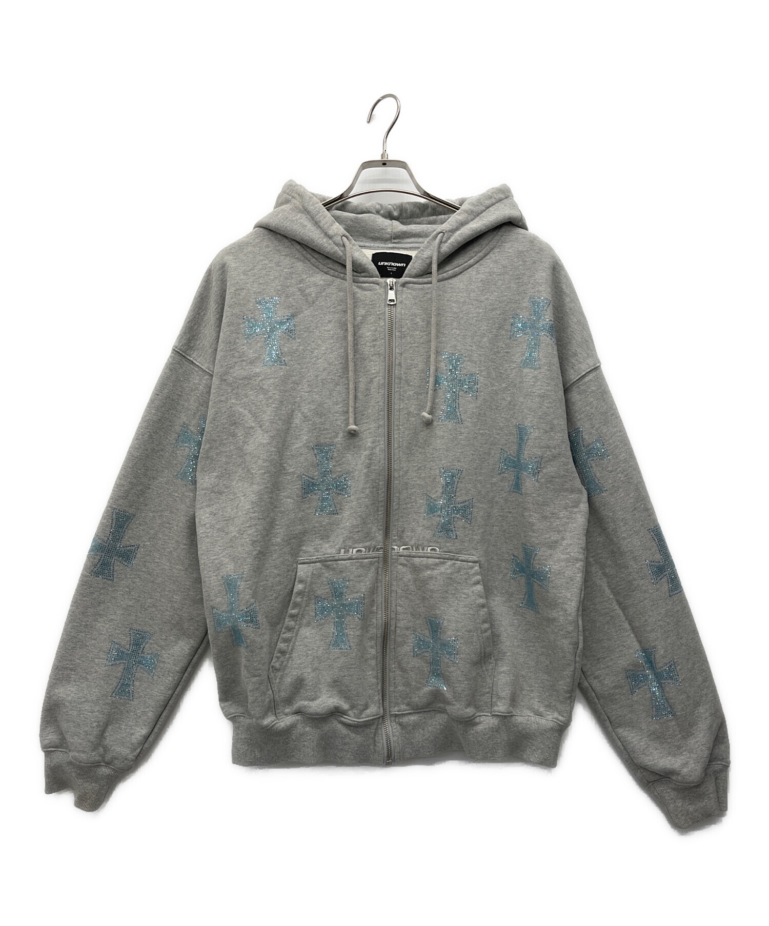 中古・古着通販】unknown (アンノウン) ジップパーカー グレー サイズ