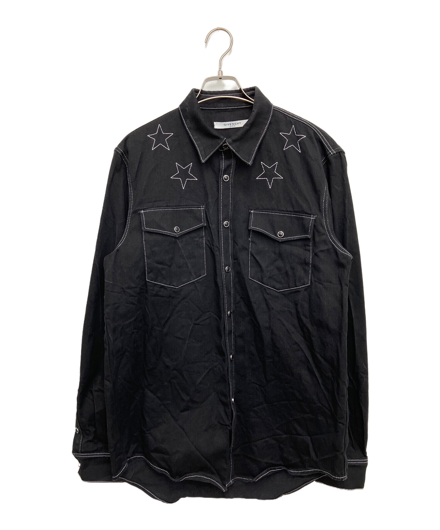 中古・古着通販】GIVENCHY (ジバンシィ) デニムシャツ ブラック サイズ