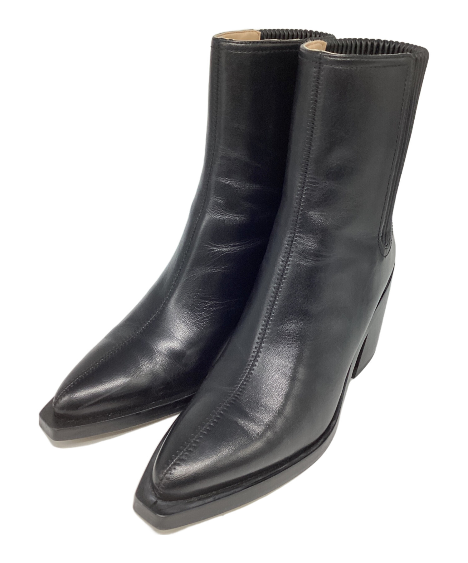中古・古着通販】COACH (コーチ) レザーブーツ ブラック サイズ:6.5