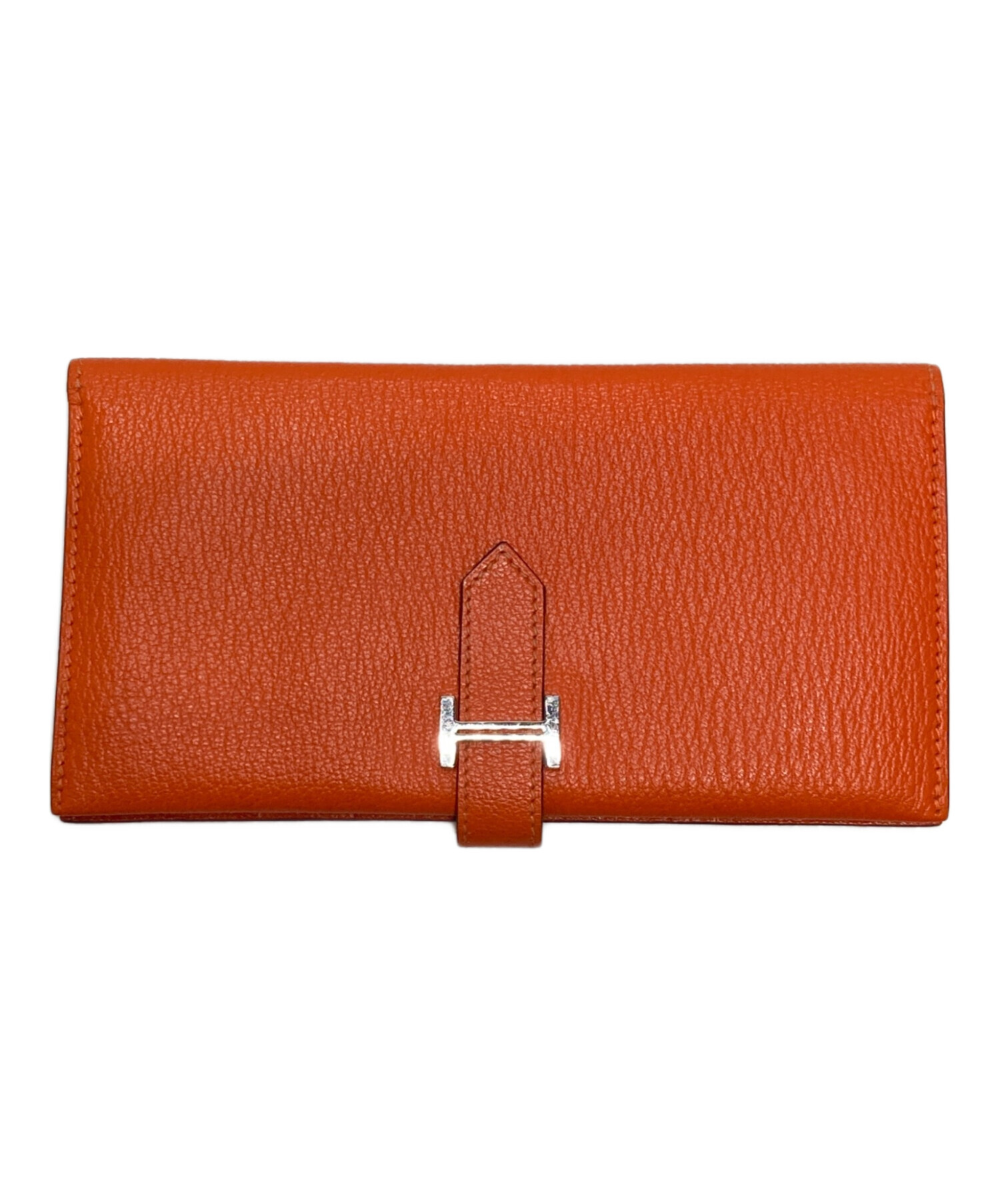中古・古着通販】HERMES (エルメス) ベアン長財布 オレンジ｜ブランド