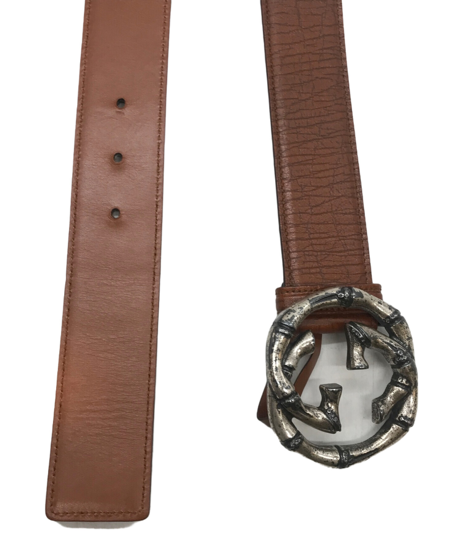 中古・古着通販】GUCCI (グッチ) バンブーバックルレザーベルト