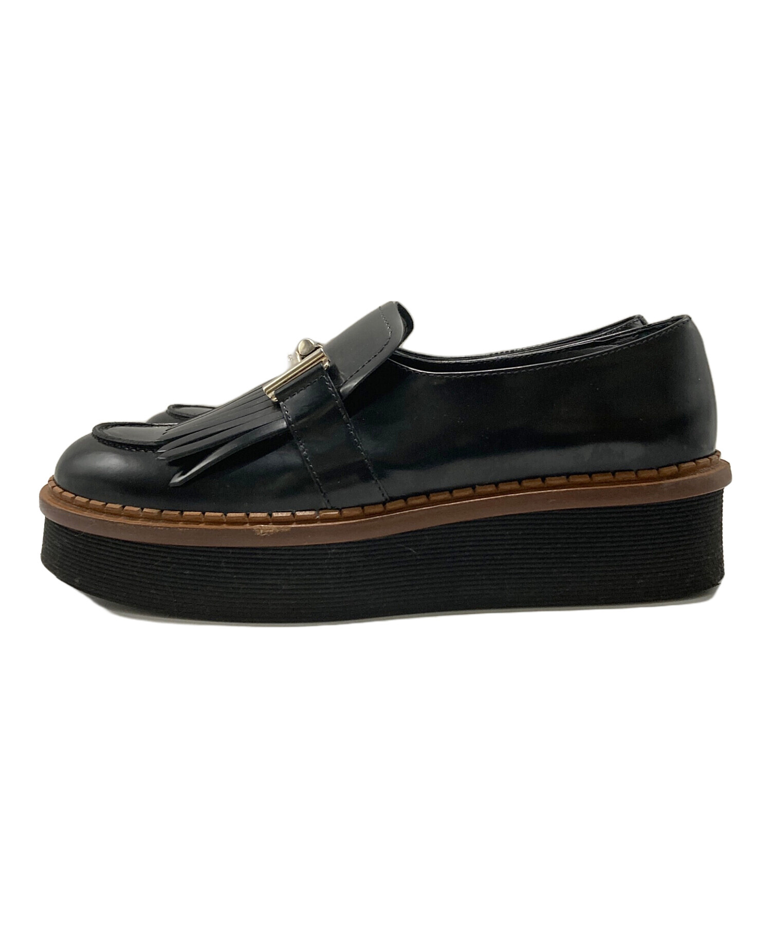 中古・古着通販】TOD'S (トッズ) ダブルTタッセルローファー ブラック