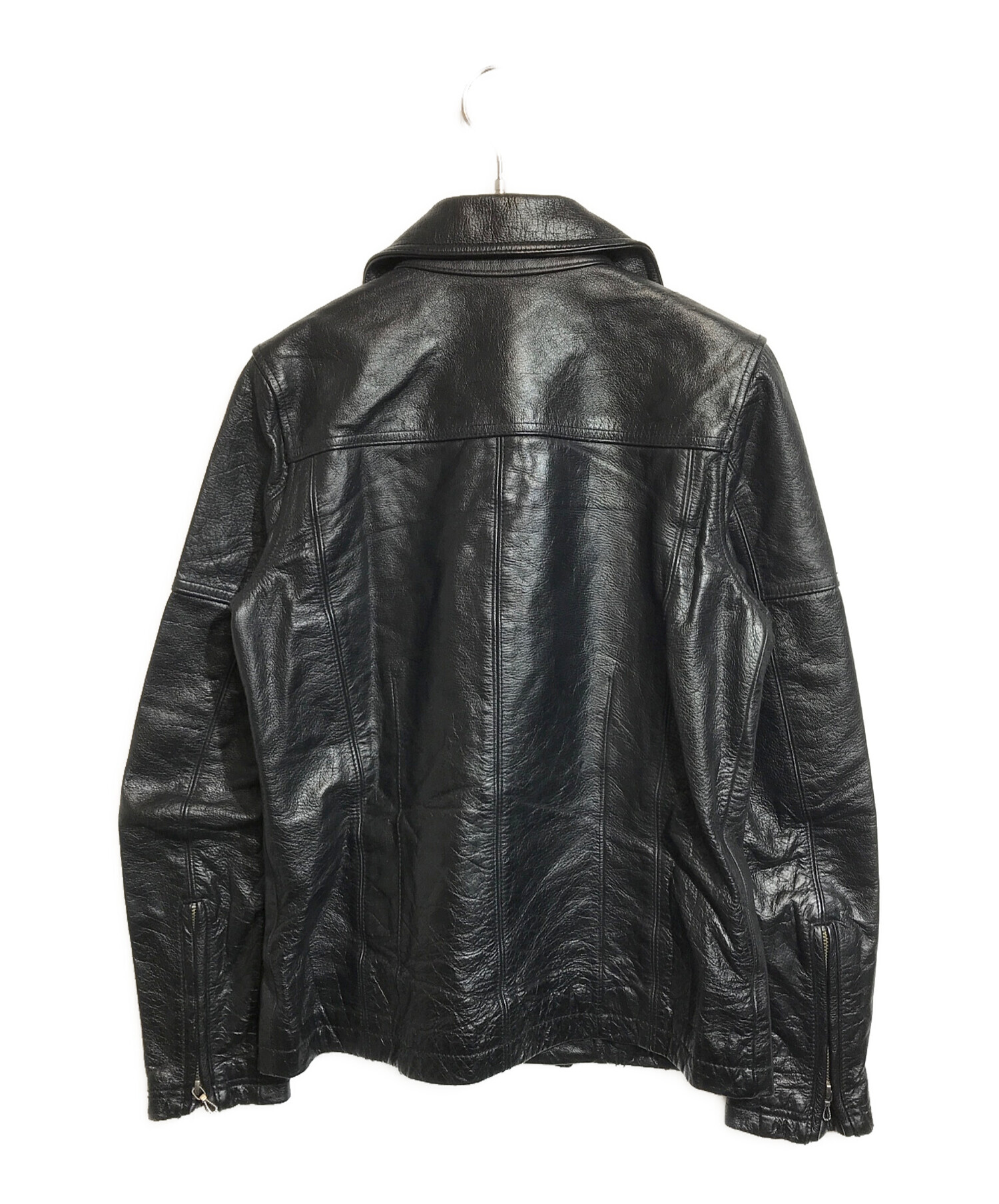 中古・古着通販】FUGA (フーガ) ダブルレザージャケット ブラック