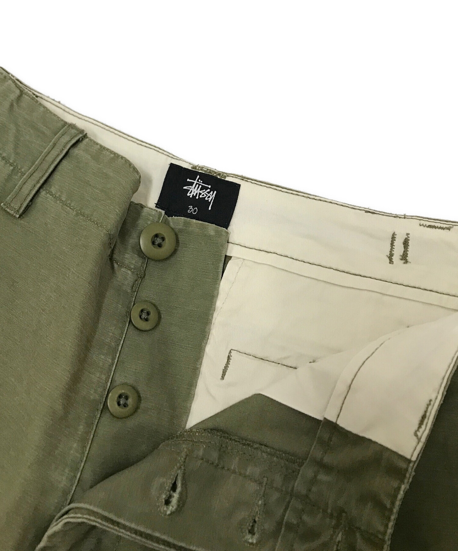 中古・古着通販】stussy (ステューシー) カーゴパンツ オリーブ サイズ
