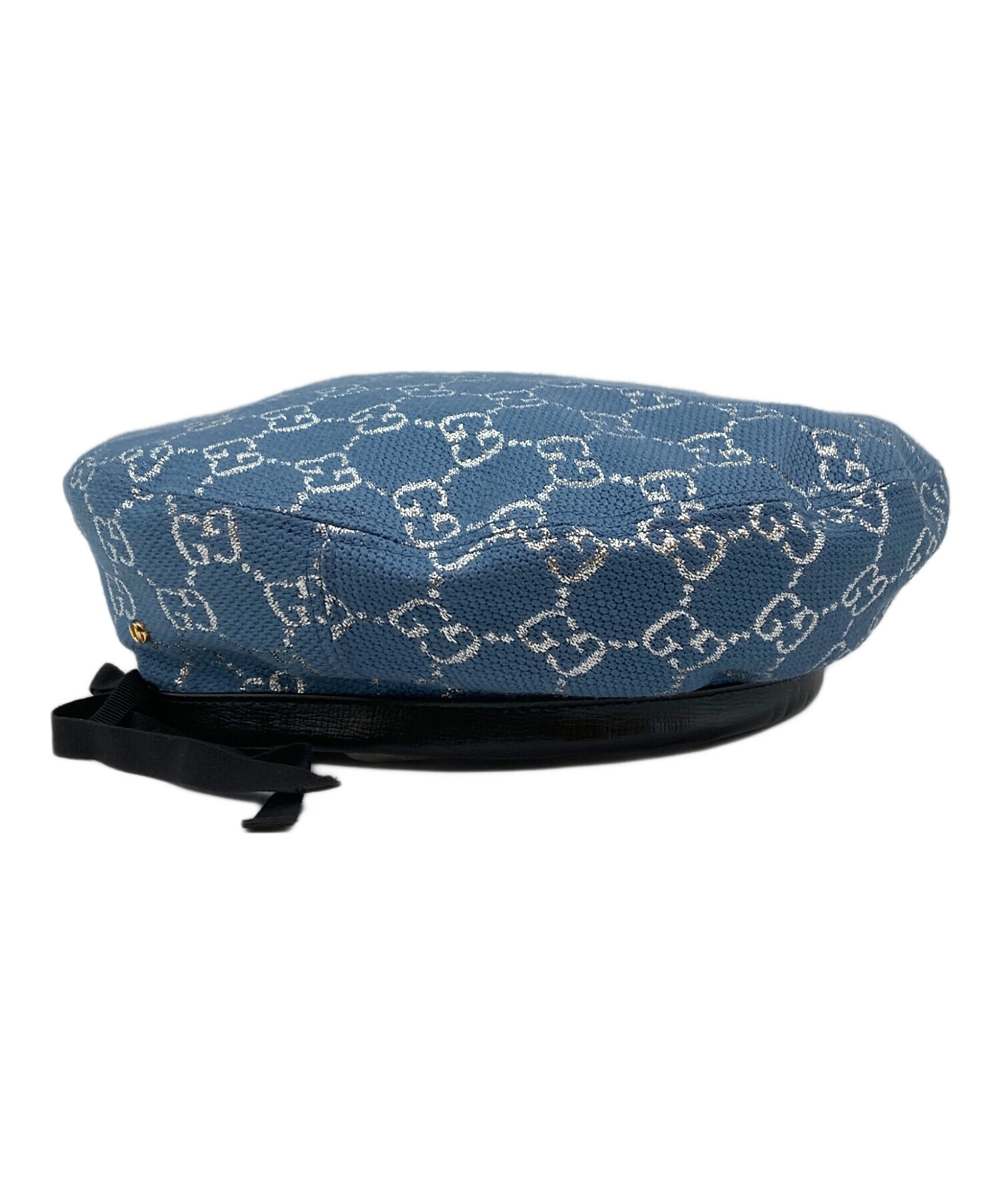 中古・古着通販】GUCCI (グッチ) GGラメ ベレーハット ブルー サイズ