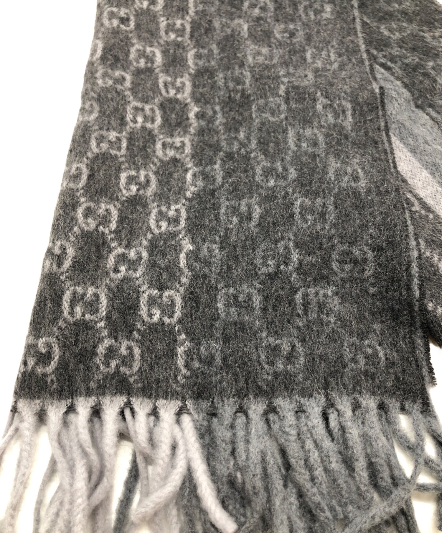 中古・古着通販】GUCCI (グッチ) GGカシミヤマフラー グレー｜ブランド