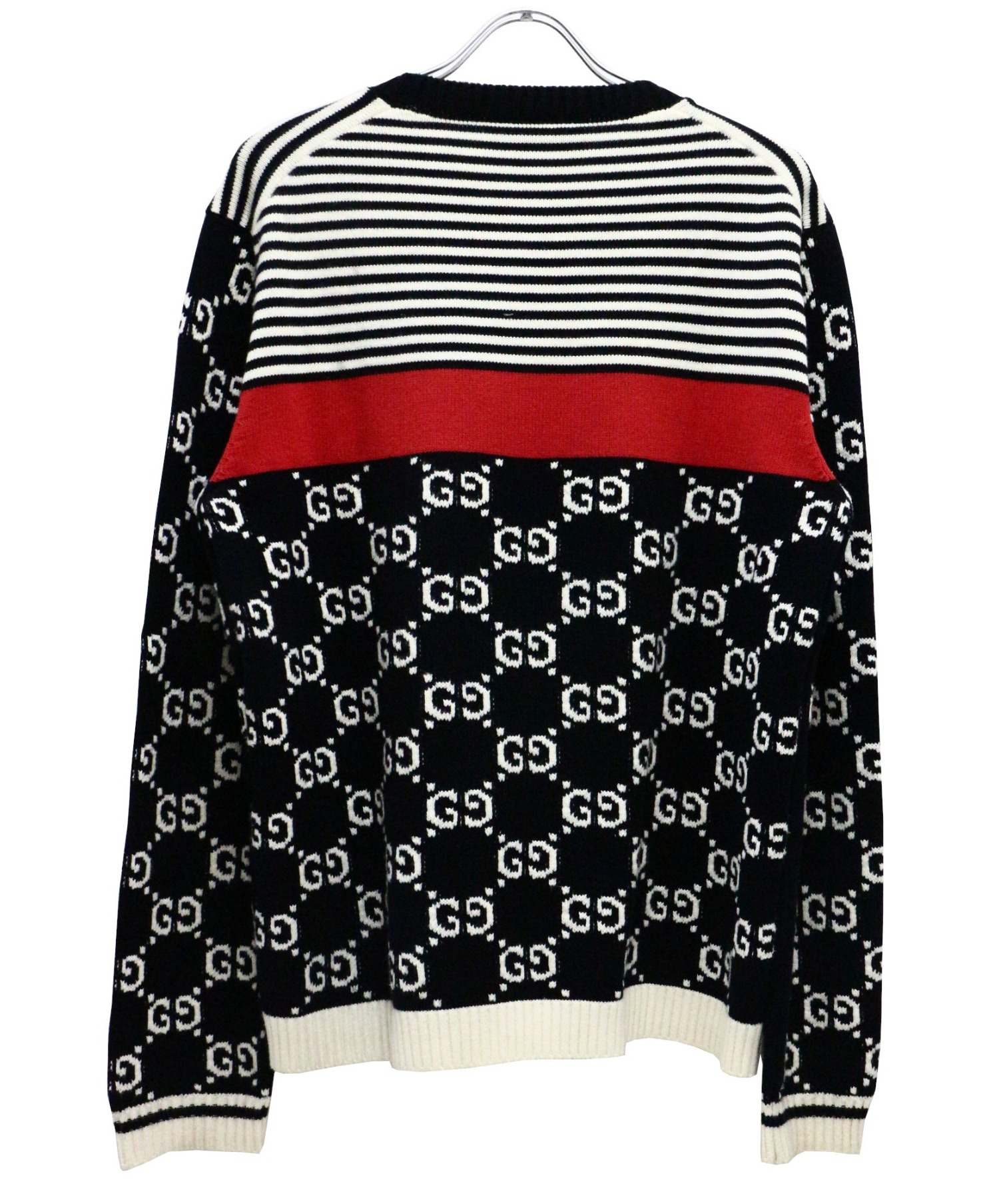 中古・古着通販】GUCCI (グッチ) GG & ストライプニットセーター