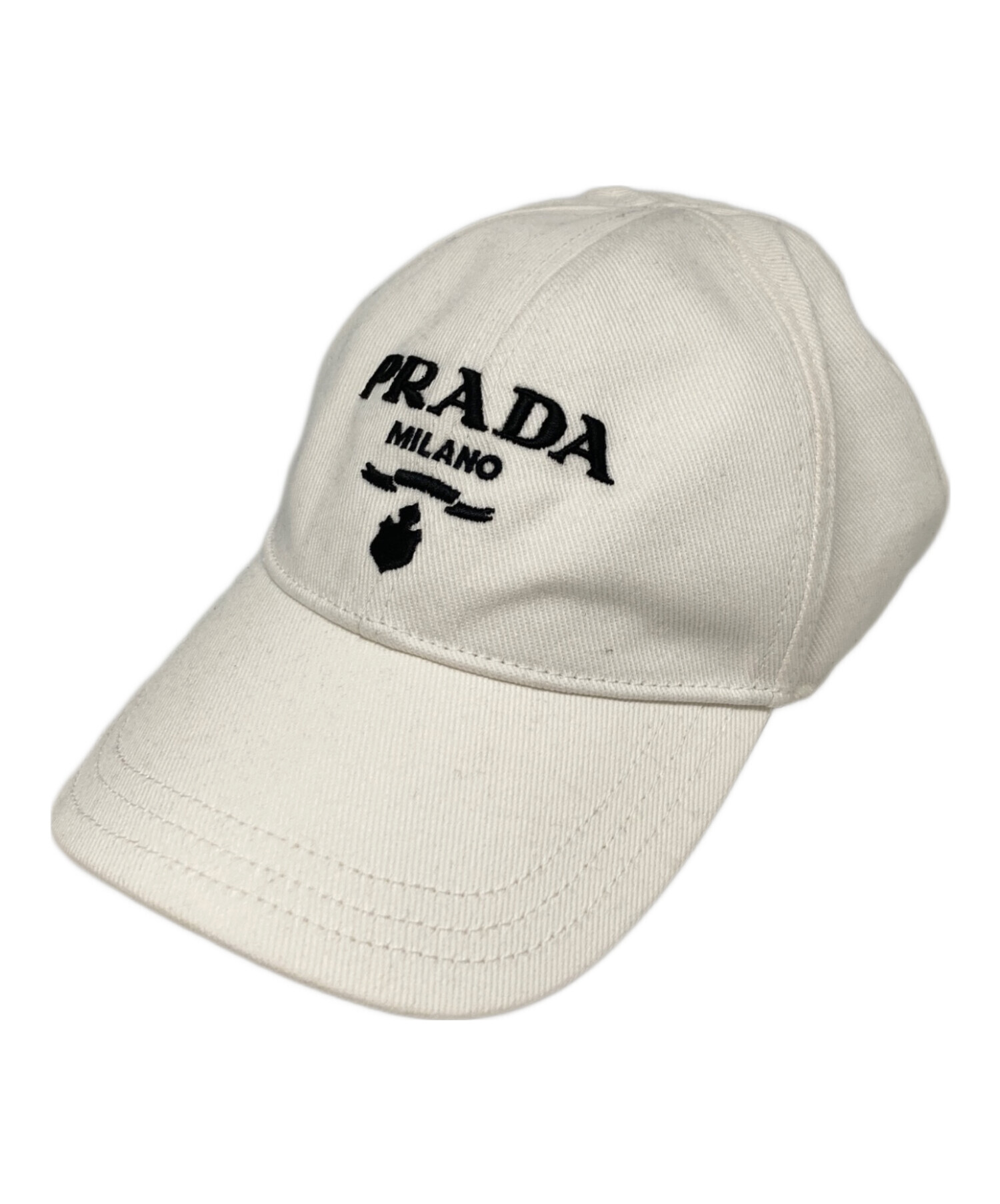 中古・古着通販】PRADA (プラダ) ドリルベースボールキャップ ホワイト