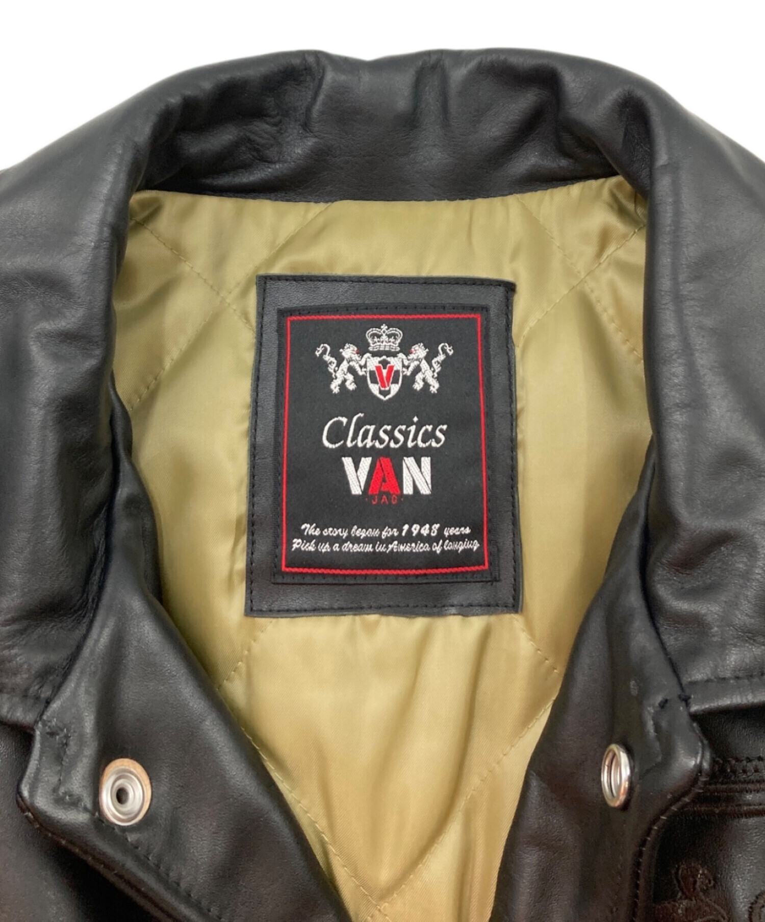 中古・古着通販】VAN JAC (ヴァン) ロゴ刺繍ホースレザージャケット