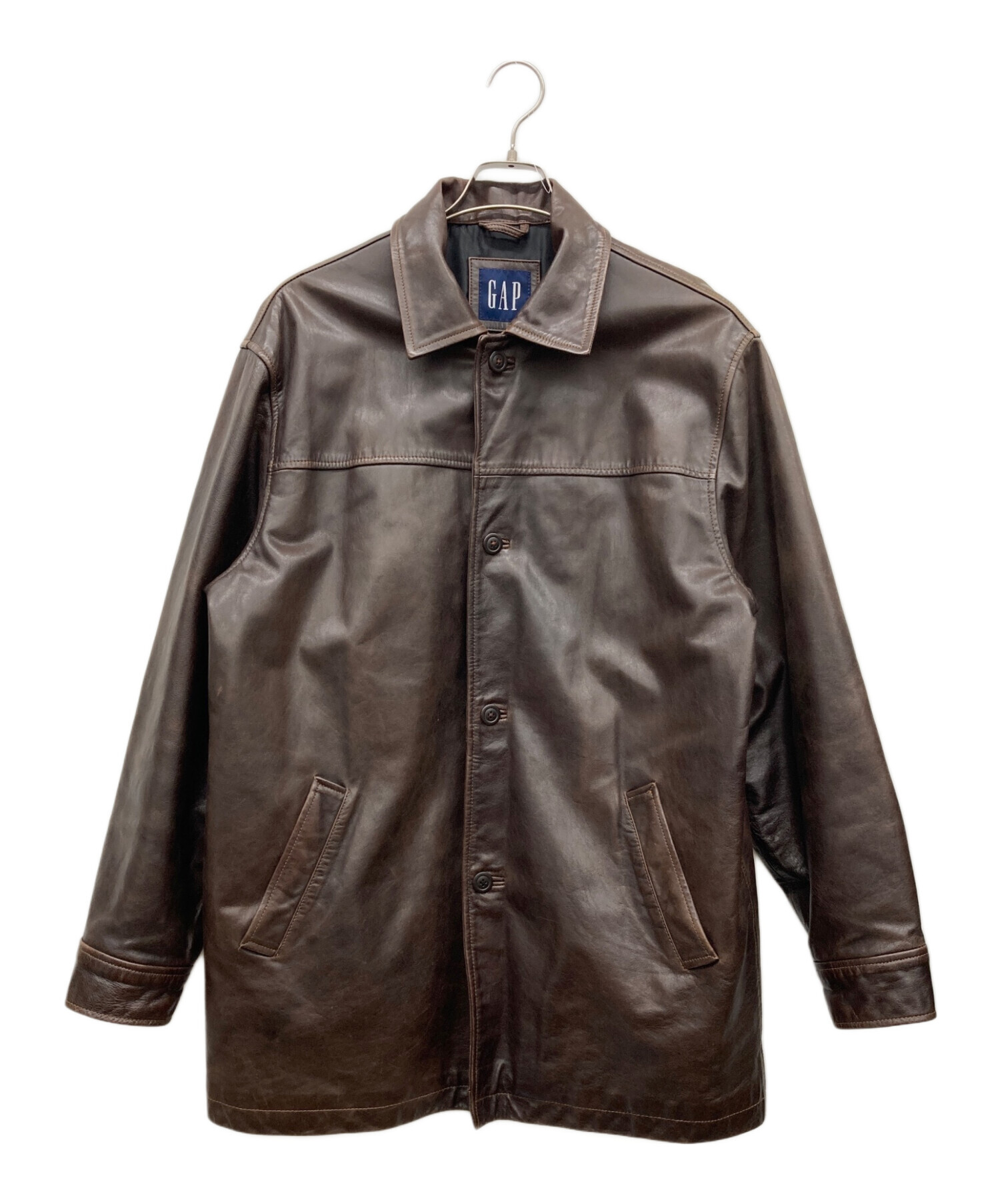 中古・古着通販】GAP (ギャップ) レザーカーコート ブラウン サイズ:M