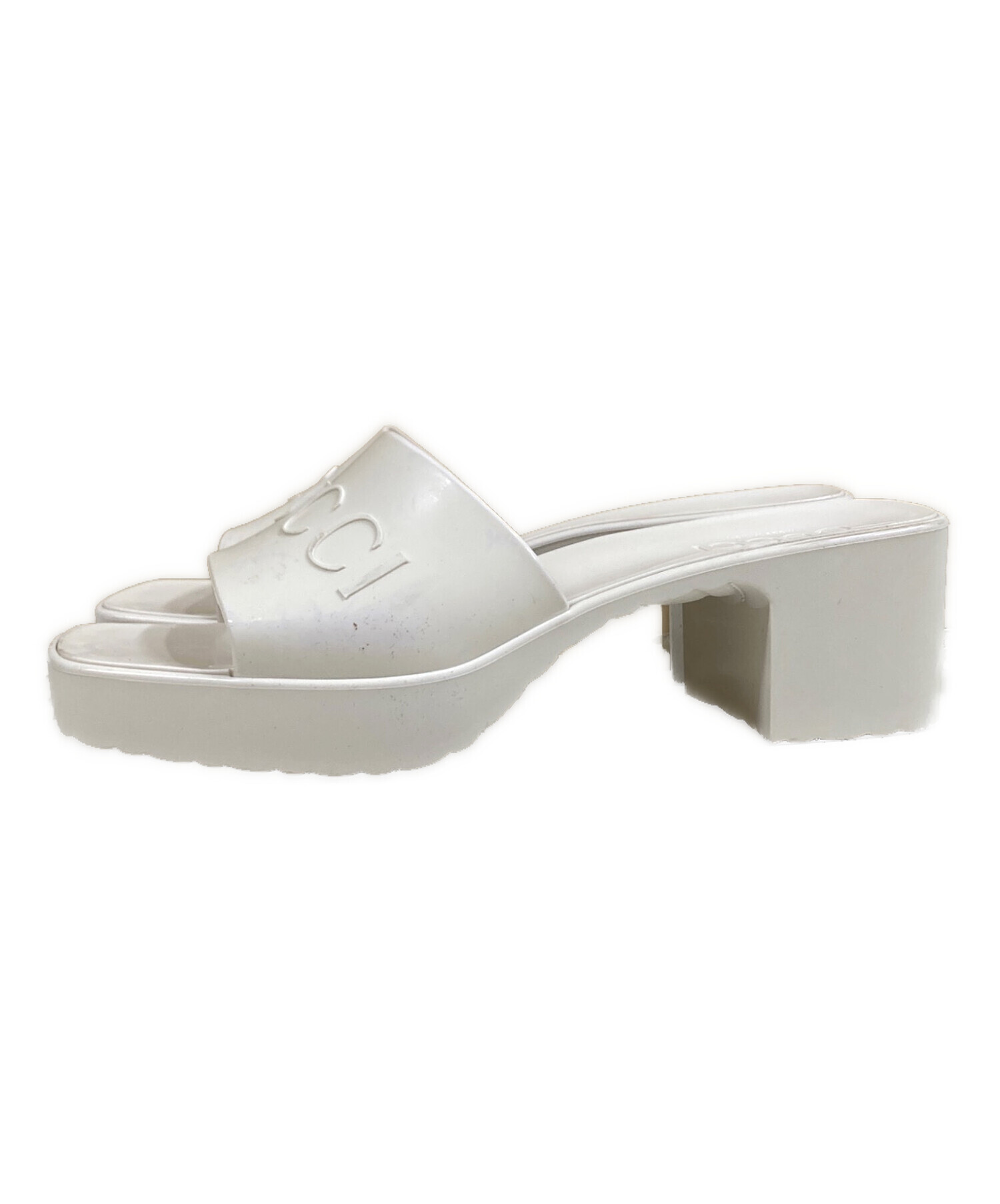 中古・古着通販】GUCCI (グッチ) ラバースライドサンダル ホワイト