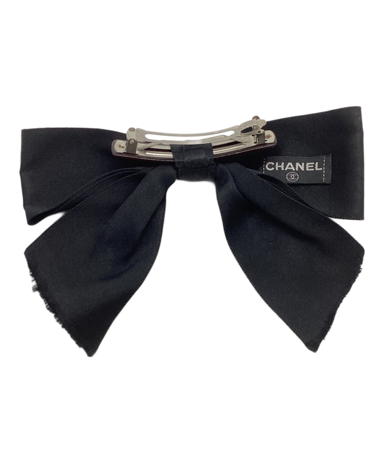 中古・古着通販】CHANEL (シャネル) リボンバレッタ ブラック