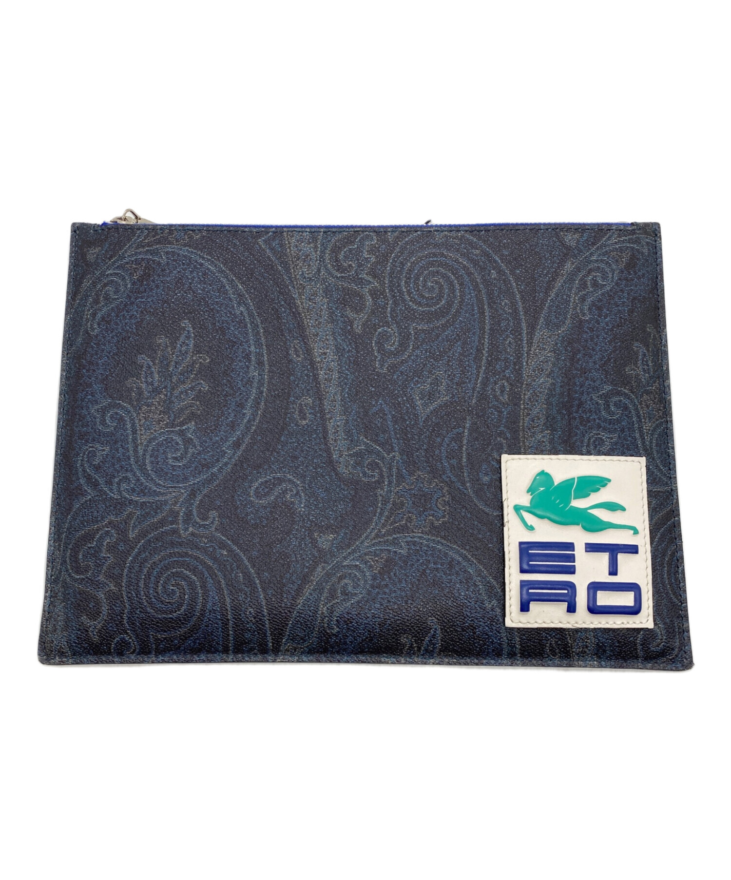 中古・古着通販】ETRO (エトロ) ペイズリー柄クラッチバッグ ネイビー