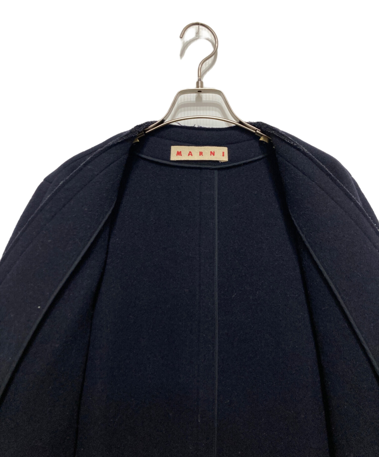 中古・古着通販】MARNI (マルニ) ノーカラーコート ネイビー サイズ