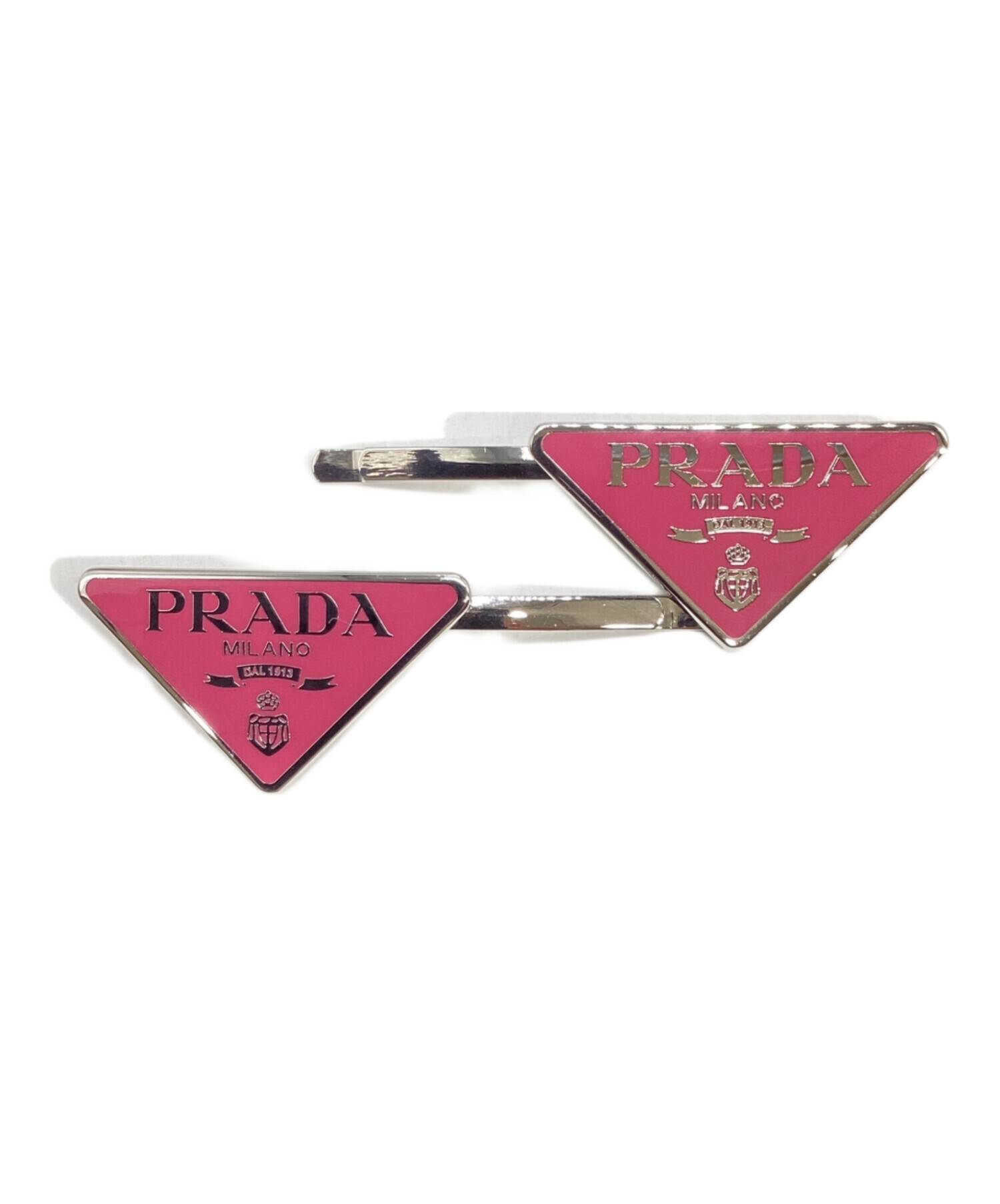 中古・古着通販】PRADA (プラダ) エナメルメタルヘアピン ピンク