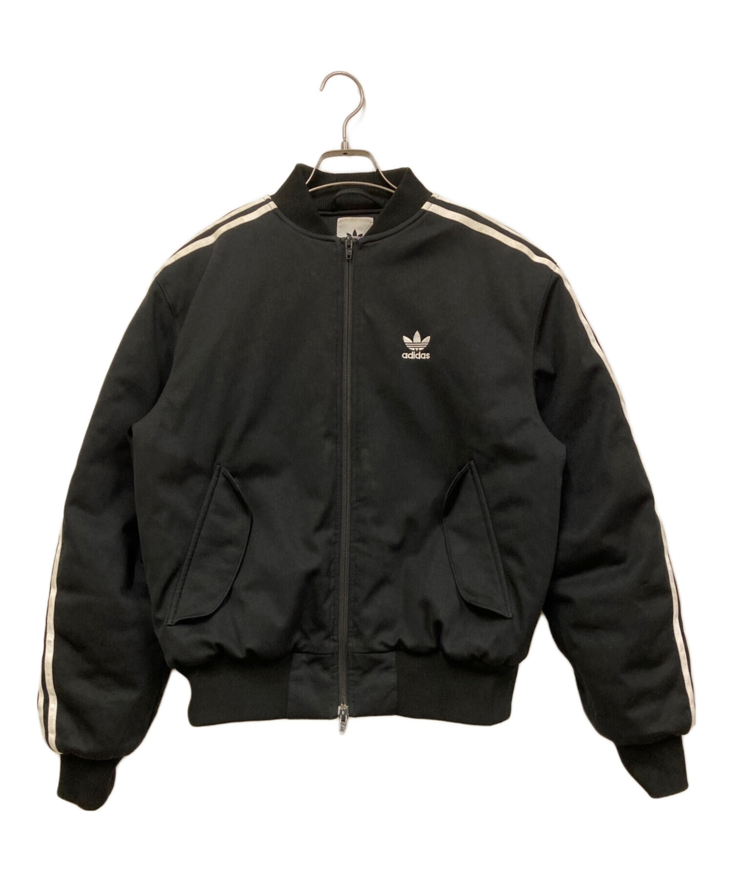 中古・古着通販】adidas (アディダス) ブラック パッド MA-1 ボンバー