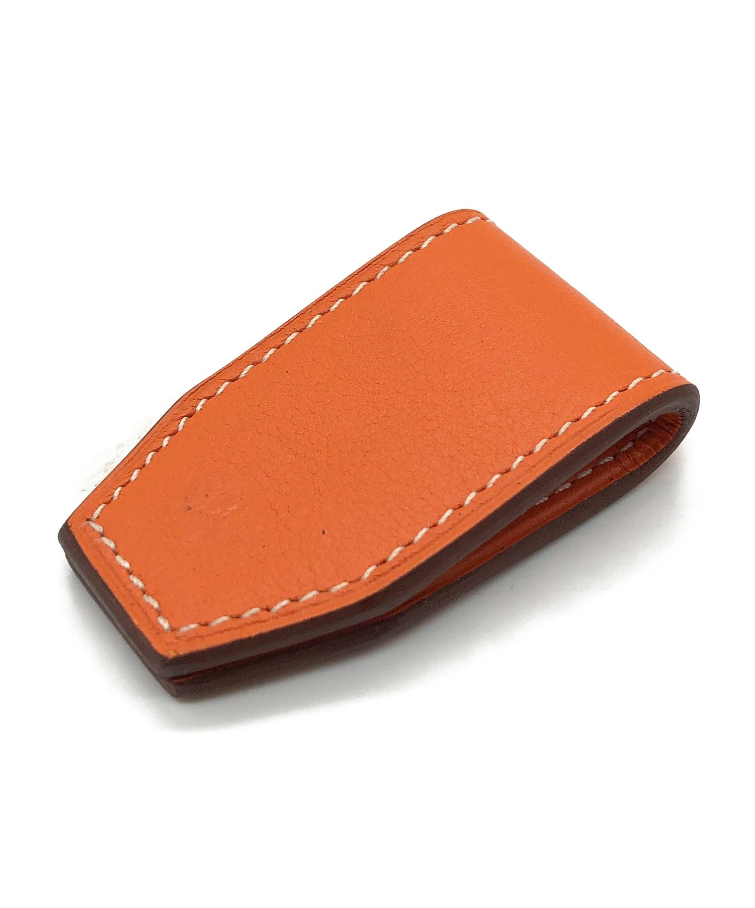 中古・古着通販】HERMES (エルメス) レザーマネークリップ オレンジ
