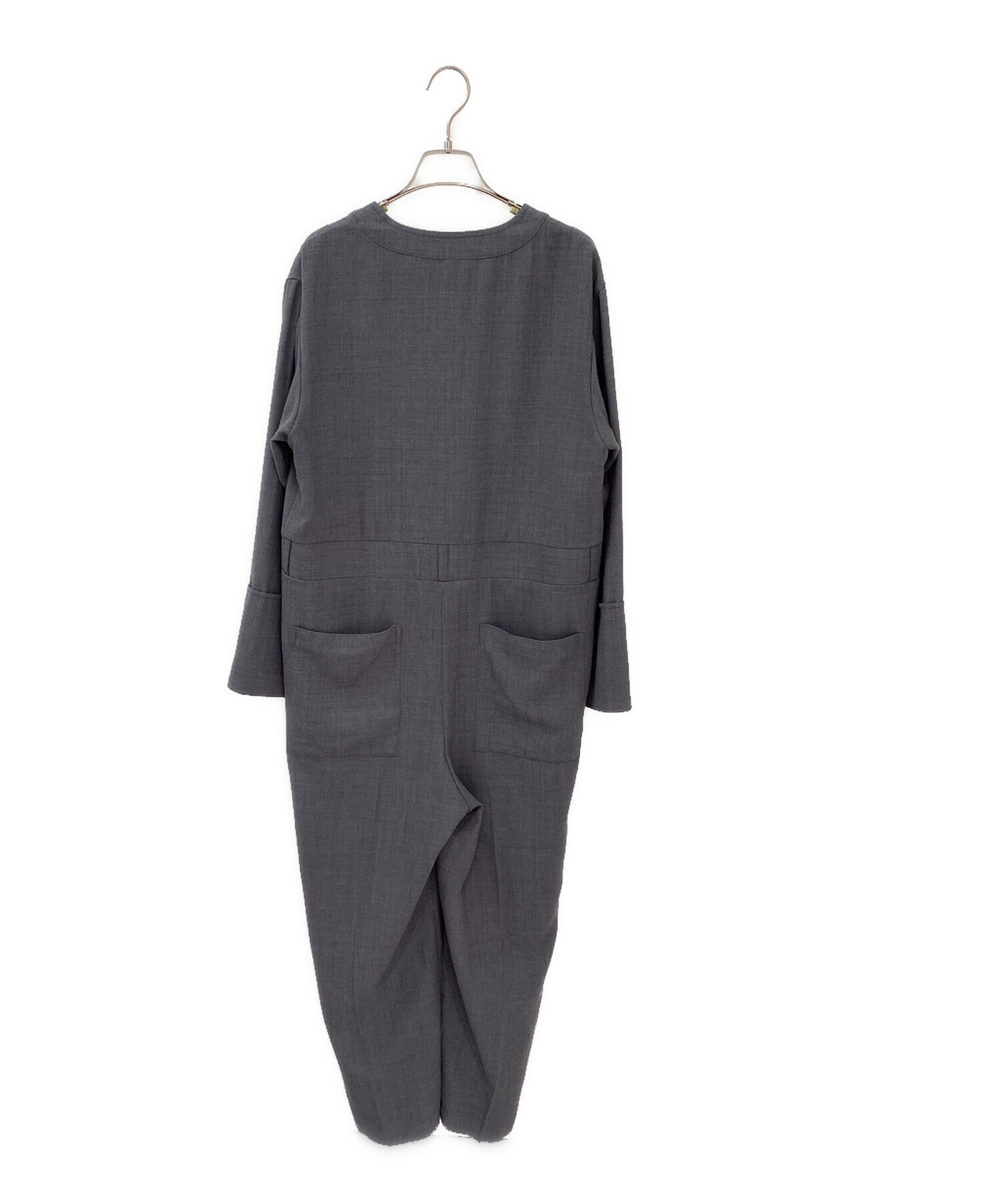 中古・古着通販】Conte (コンテ) Vネック オールインワン グレー