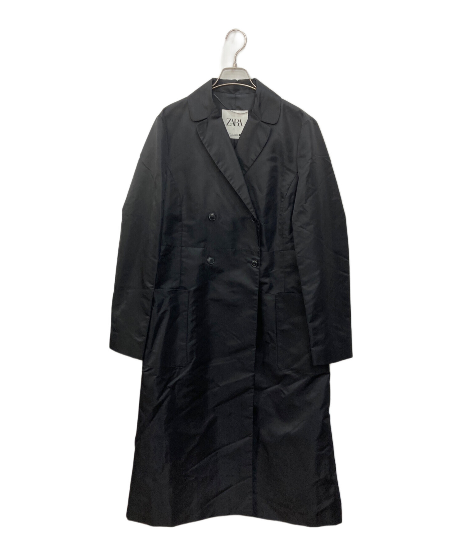 中古・古着通販】ZARA (ザラ) ダブルロングコート ブラック サイズ:M