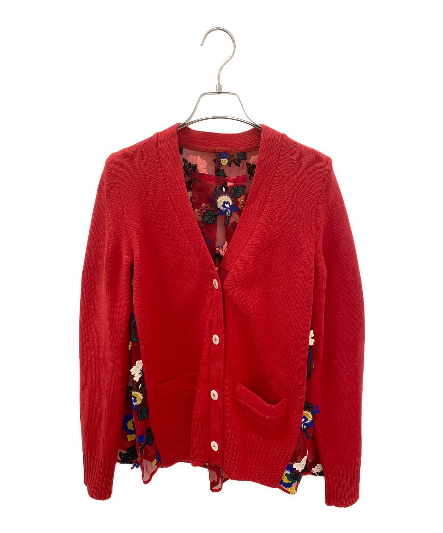 中古・古着通販】sacai (サカイ) フローラルパネルニットカーディガン