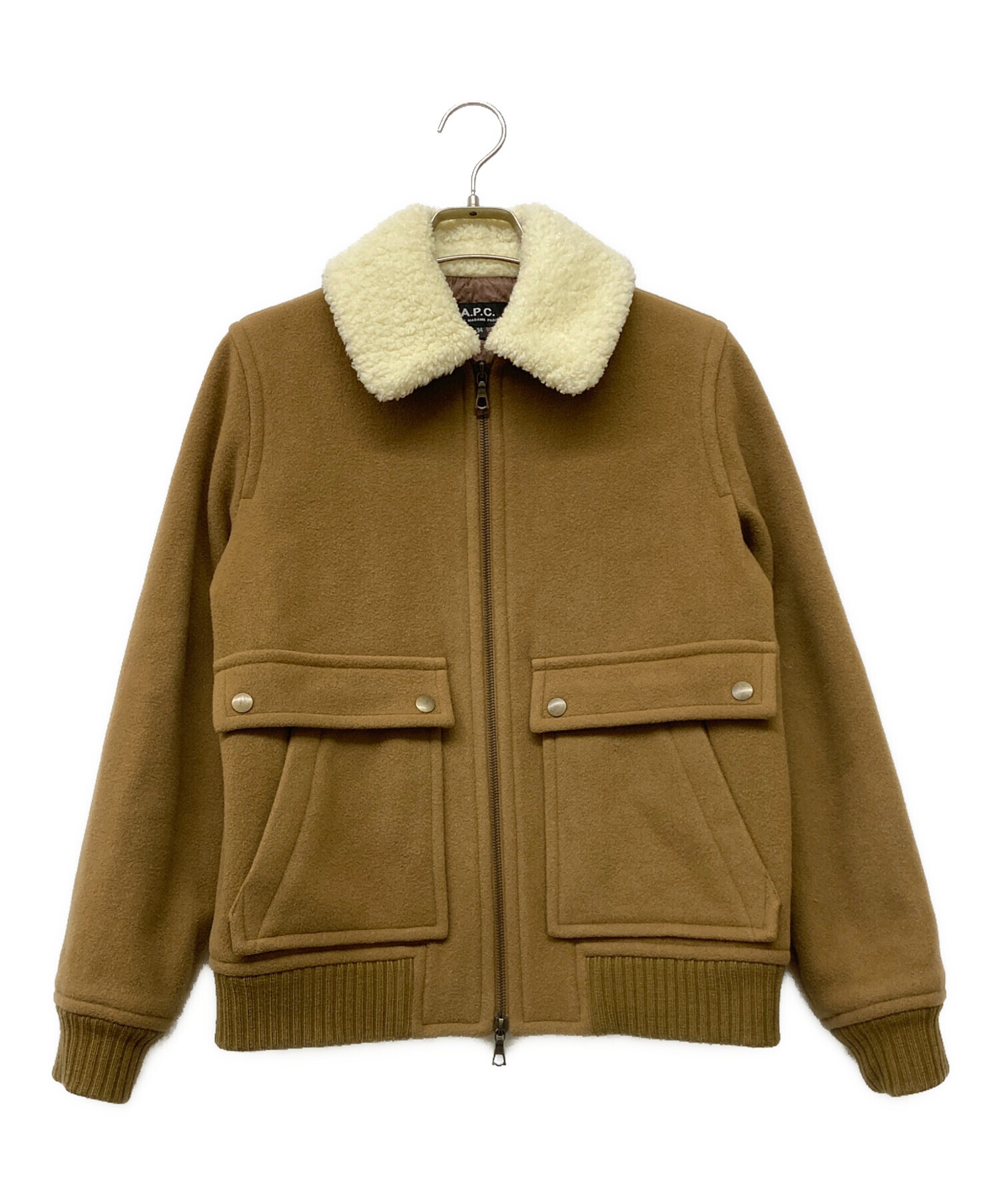 中古・古着通販】A.P.C. (アーペーセー) ボア襟ジャケット ブラウン
