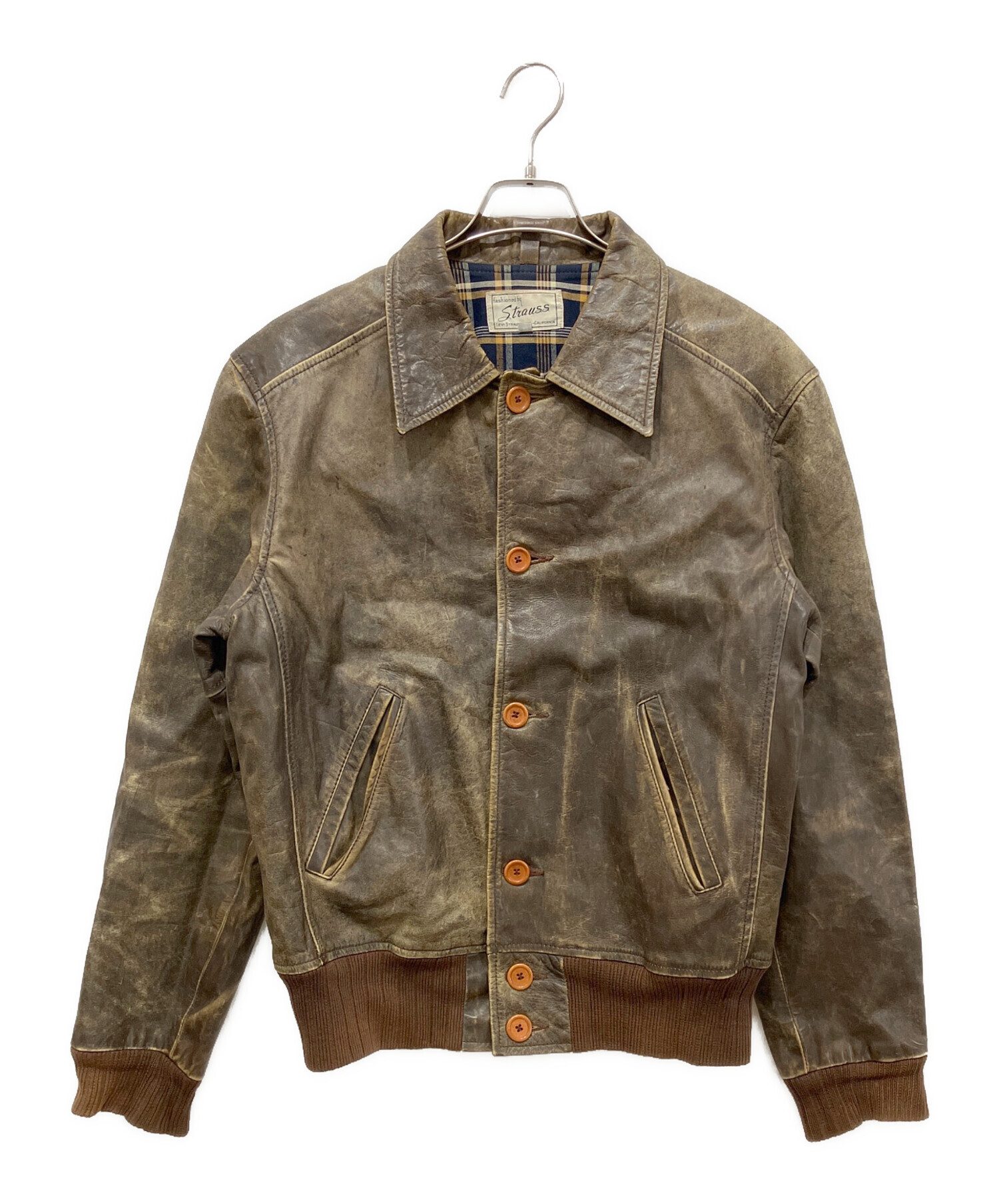 中古・古着通販】LEVI'S (リーバイス) レザージャケット ブラウン