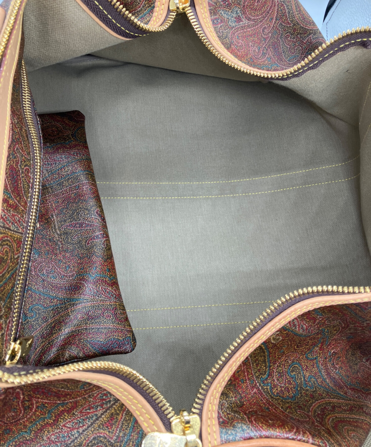 中古・古着通販】ETRO (エトロ) ペイズリー柄ボストンバッグ ブラウン