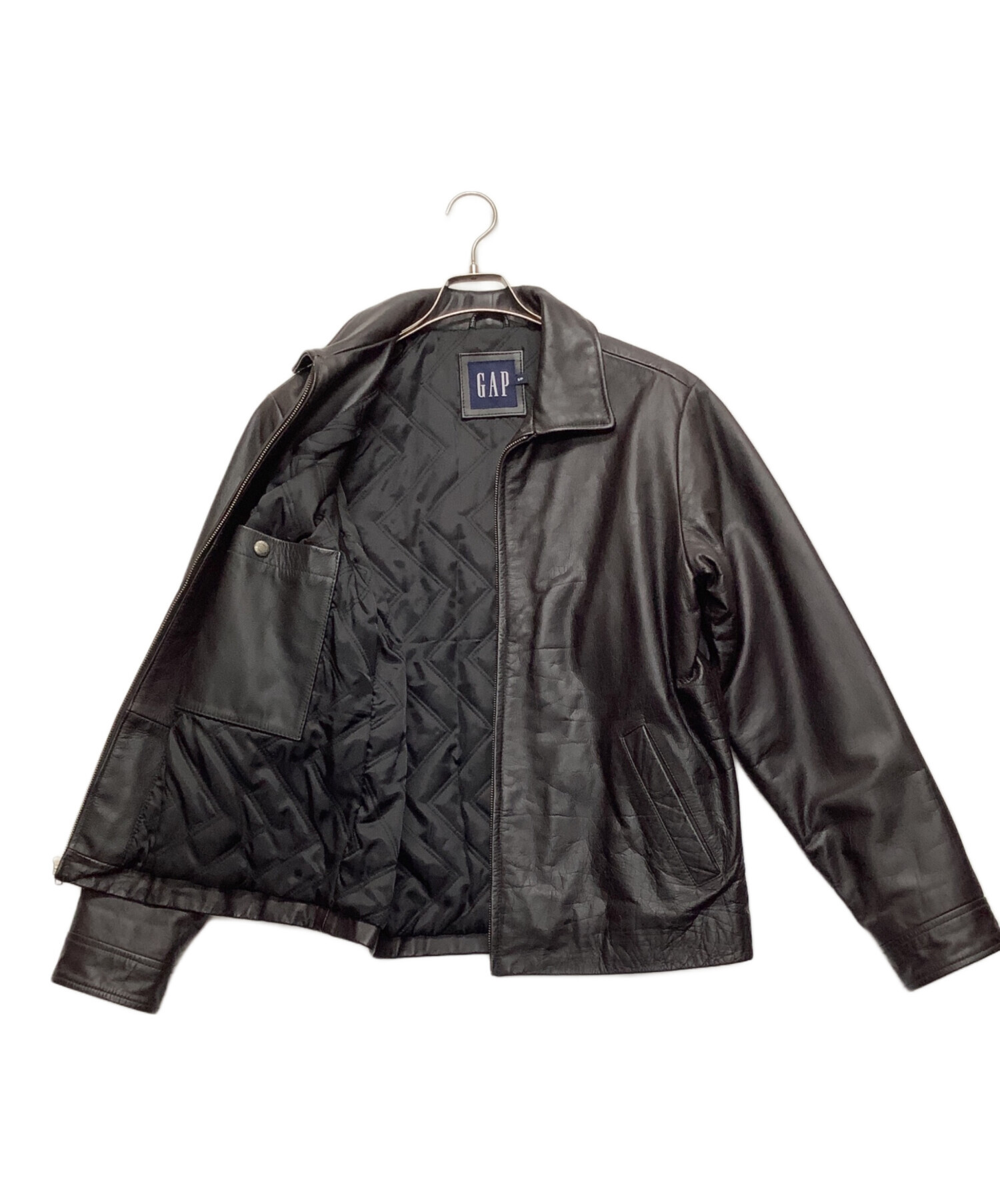 牛革】GAP レザージャケット 黒 XS着用感S位 ブラック 本革 【公式通販】
