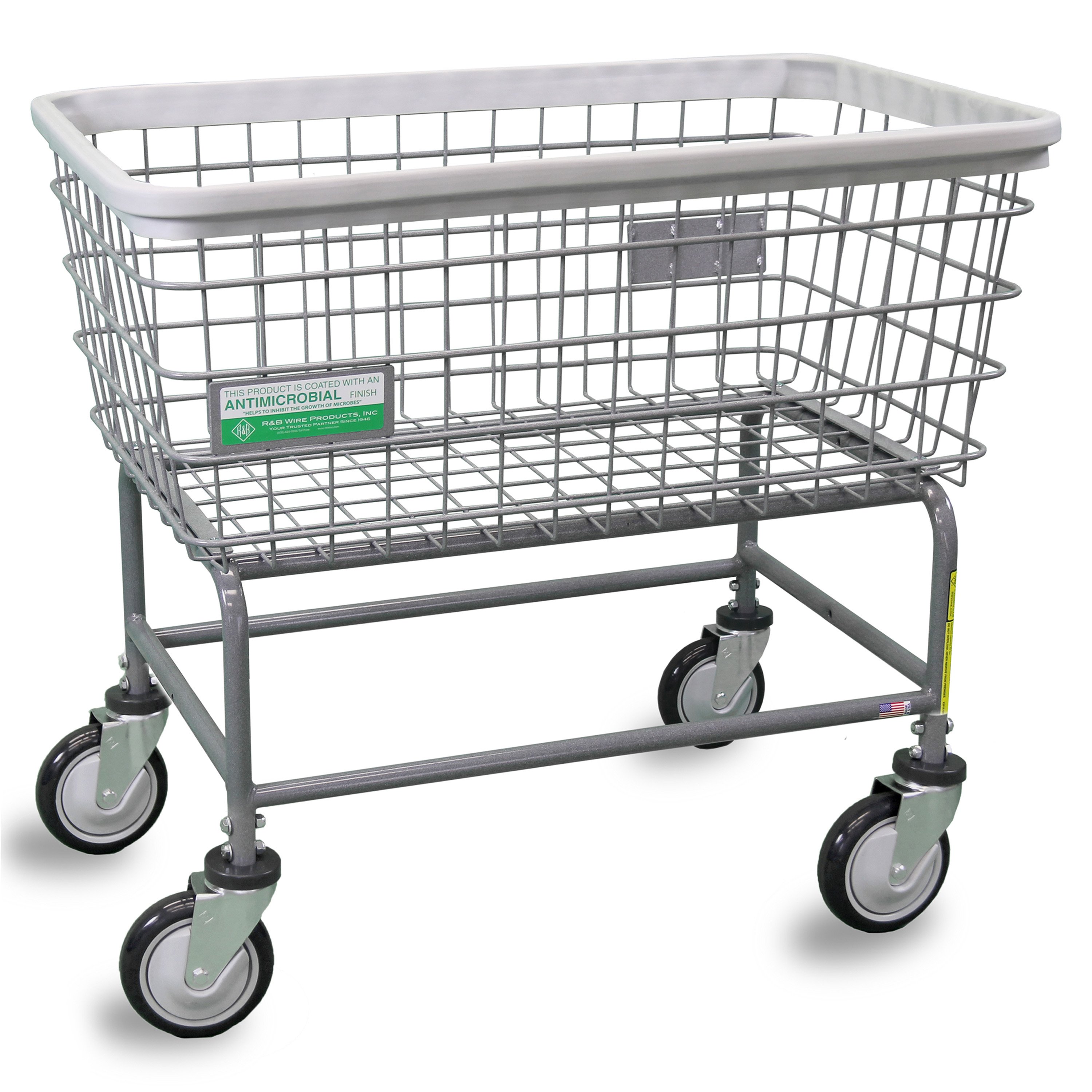 R&B Wire Antimicrobial Large Capacity Wire Laundry Cart