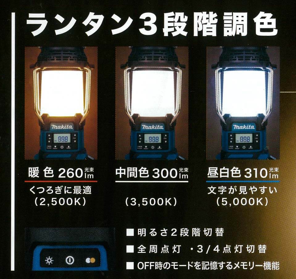 マキタ MR054 18V・14.4V充電式ランタン付ラジオ(本体のみ/バッテリ