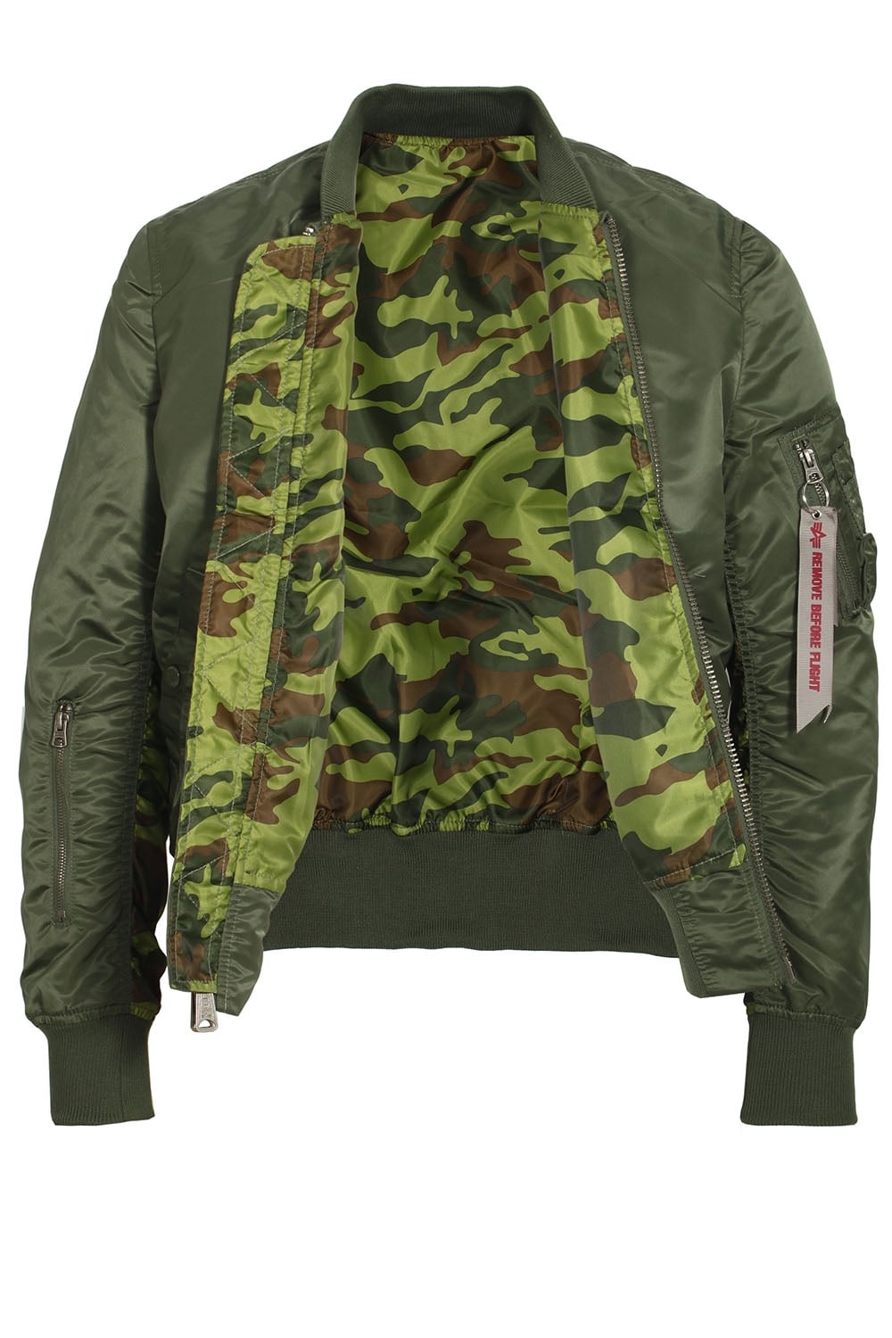 Alpha Industries MA-1 Reversible Camo Bomber Jacket | Sage Green