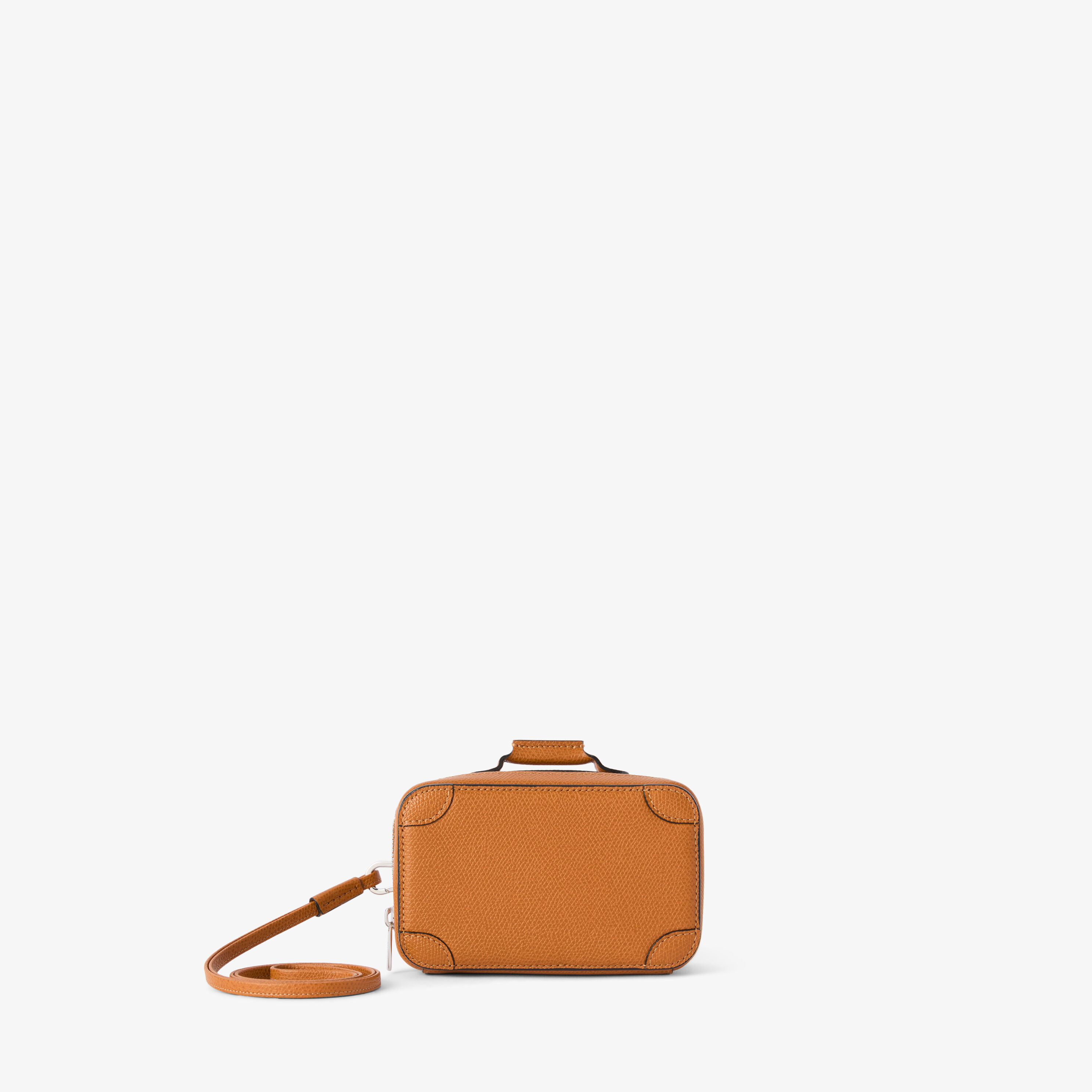 Brown Grained Leather Luxury Keychain | Valextra Costa