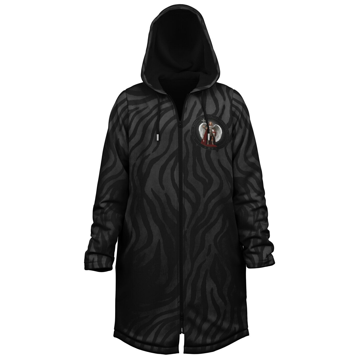 St. Michael the Archangel Victorious Zipper Microfleece Cloak (Black P