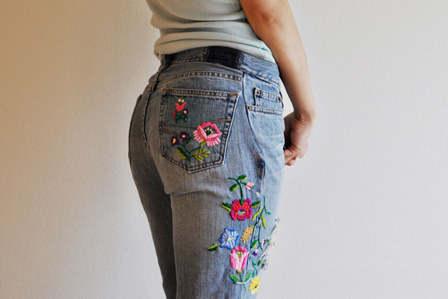 Embroidered Jeans - Vivat Veritas