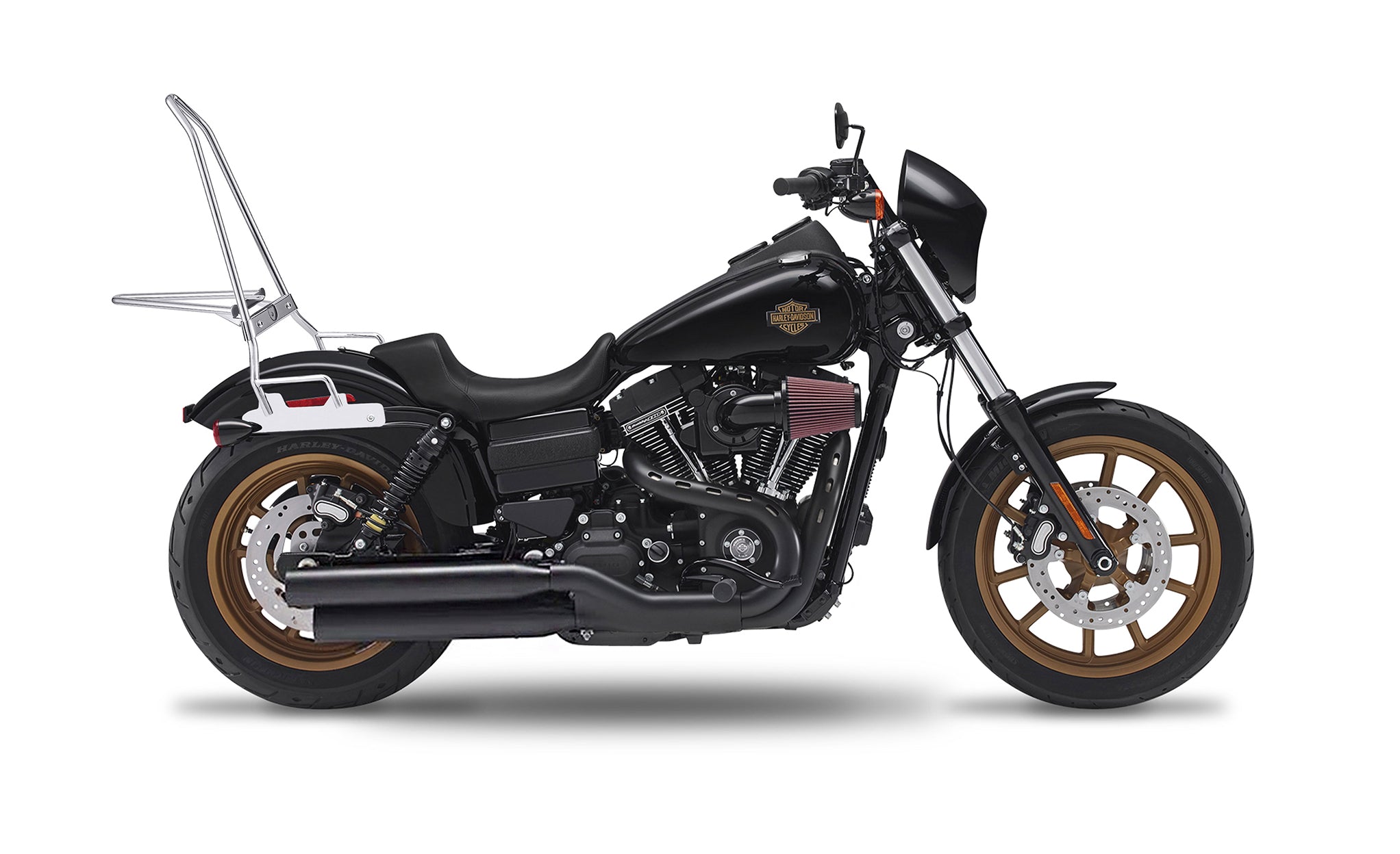 Viking 36L Lamellar Raven XL Harley Dyna Low Rider S FXDLS Shock