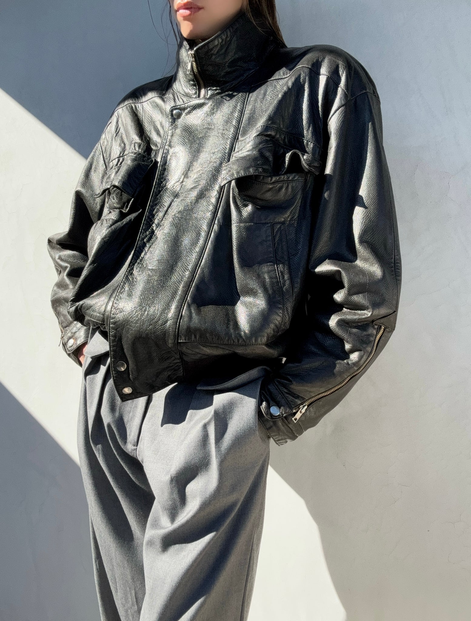 1980s Claude Montana Leather Jacket – villa amour vintage