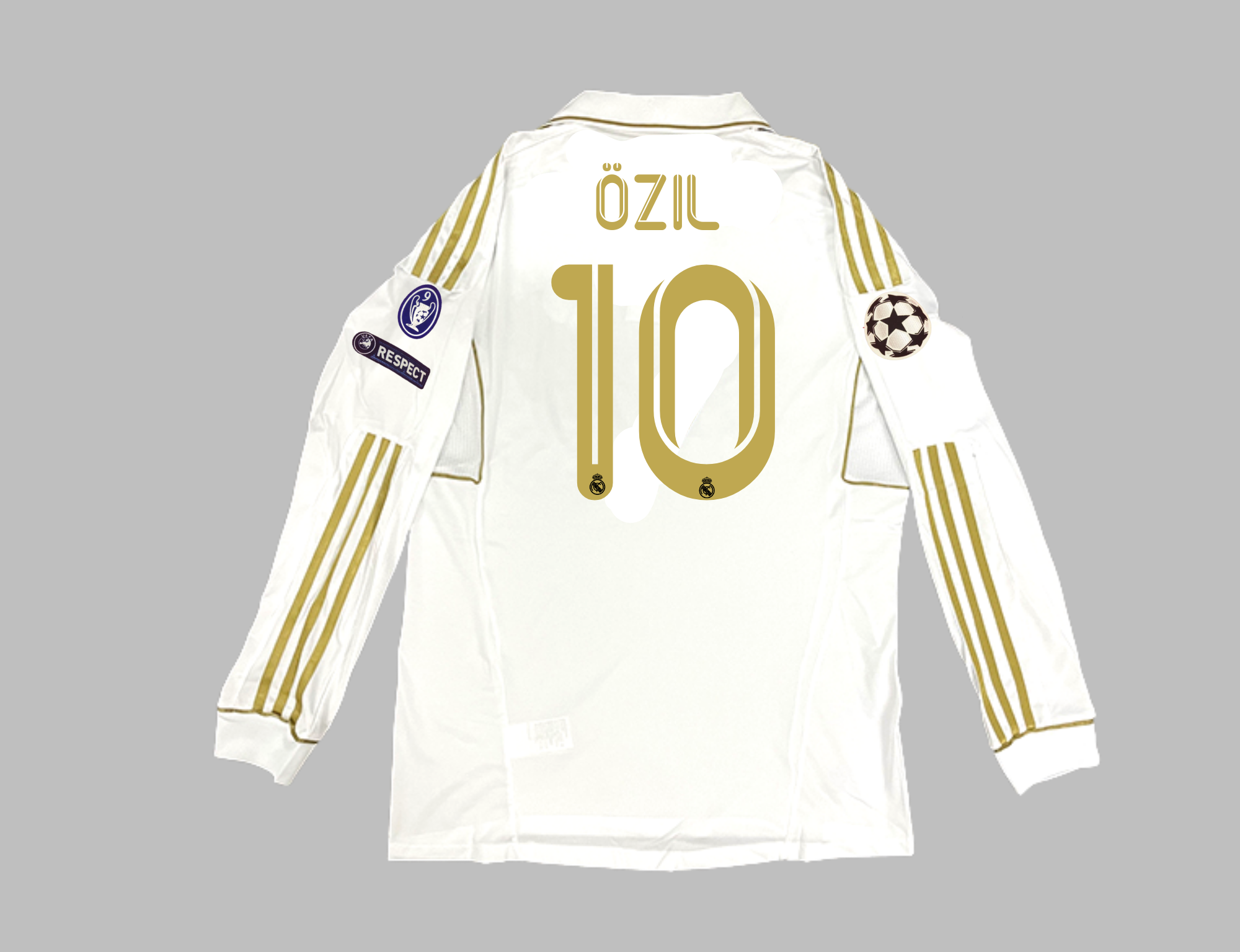 REAL MADRID 2011 2012 OZIL 10 HOME SHIRT SLONG SLEEVES UCL