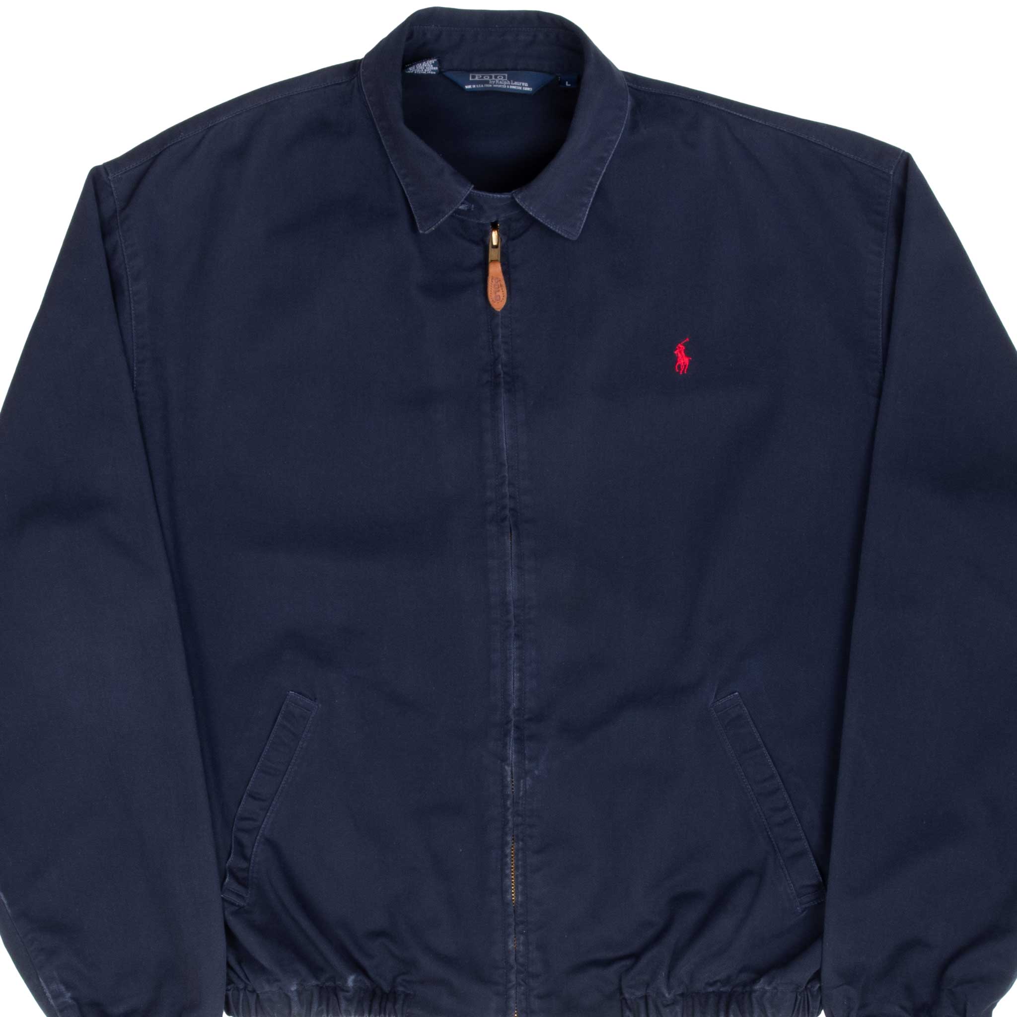 VINTAGE POLO RALPH LAUREN BLUE HARRINGTON GOLF JACKET 1990S LARGE MADE