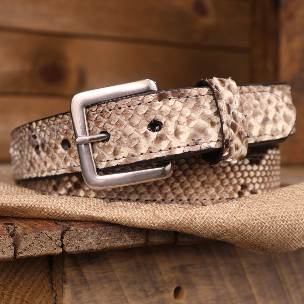 Python Snakeskin Leather Dress Belt – Yoder Leather Company