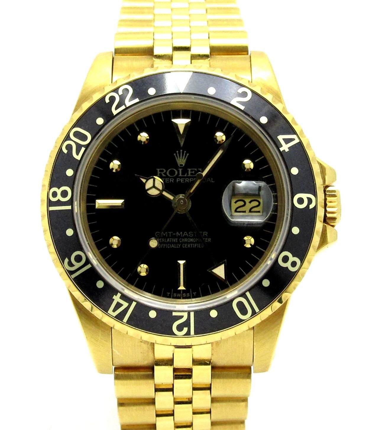 ロレックス（ROLEX） ”フジツボ GMTマスター Ref-16758 K18YG無垢