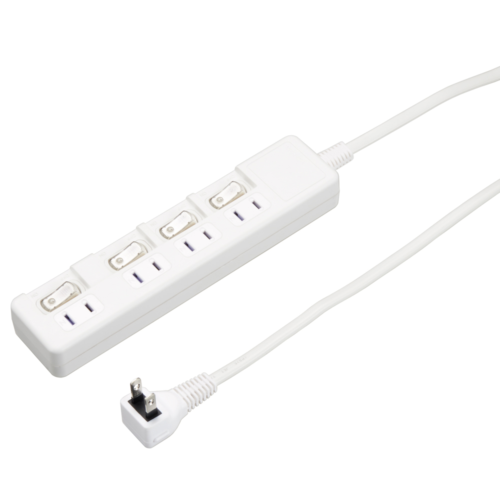4個口節電タップ3mホワイト｜YAZAWA CORPORATION