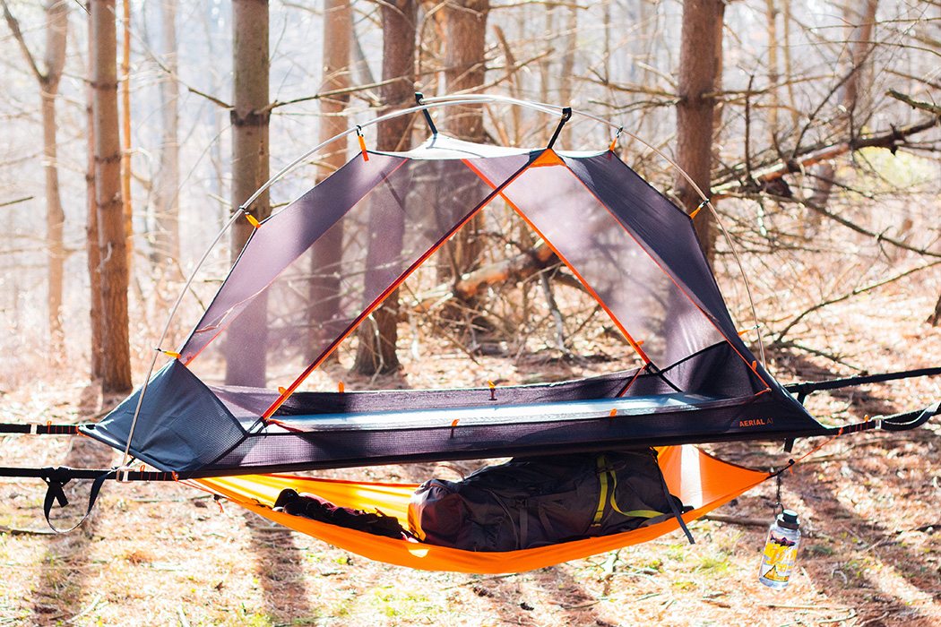The AERIAL hammock tent lets you take your comfortable camping